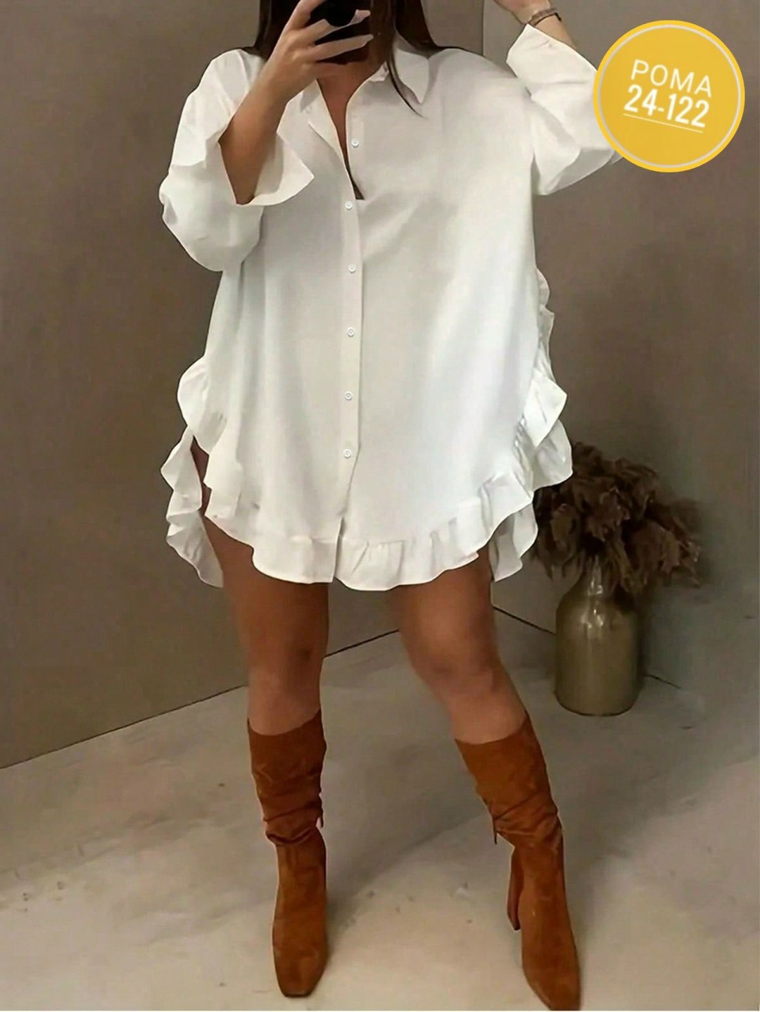 блузка с оборками,рубашка длинная,повседневная рубашка,женская рубашка,платье с рюшами