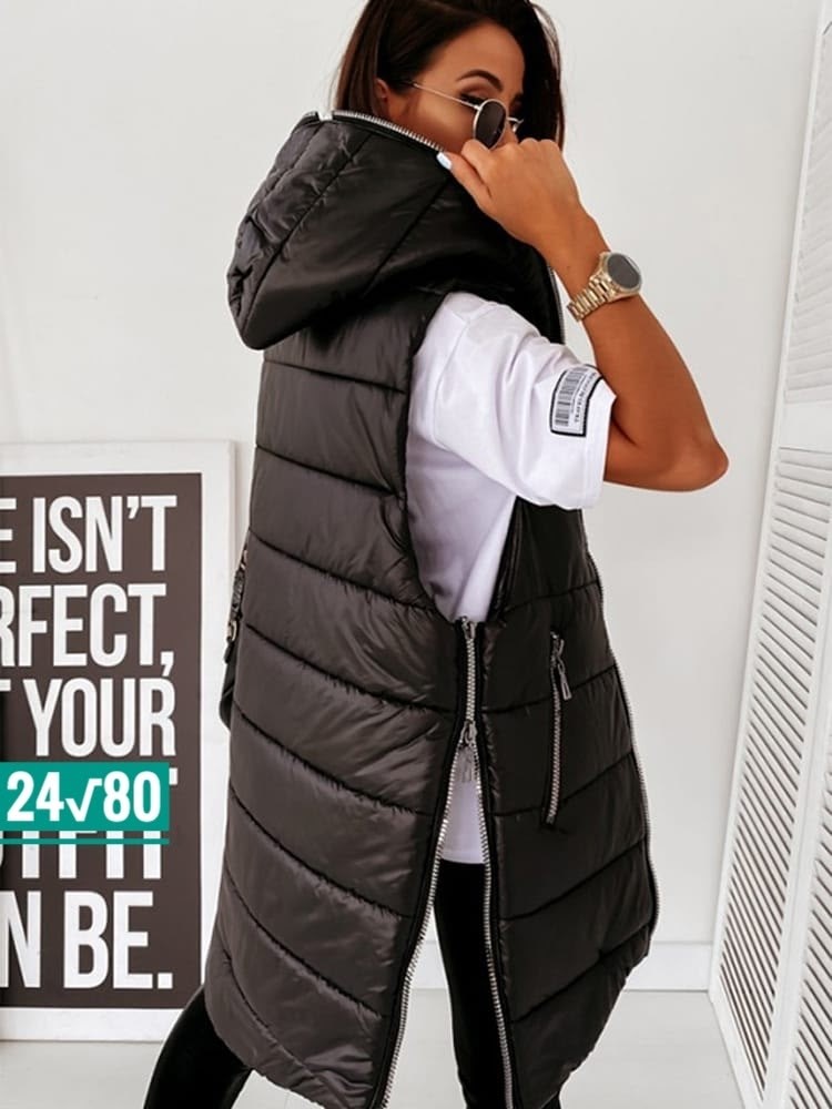 жилетка женская,жилет с капюшоном женский,женские жилеты,жилет удлиненный,теплый жилет