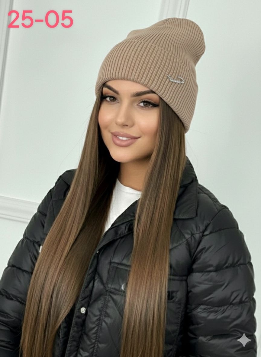 шапка осенняя-весенняя бини grania 530341687,шапка бини демисезонная с отворотом,шапка бини демисезонная,шапка вязаная,шапка бини savez для женщин размер 52-58 серый