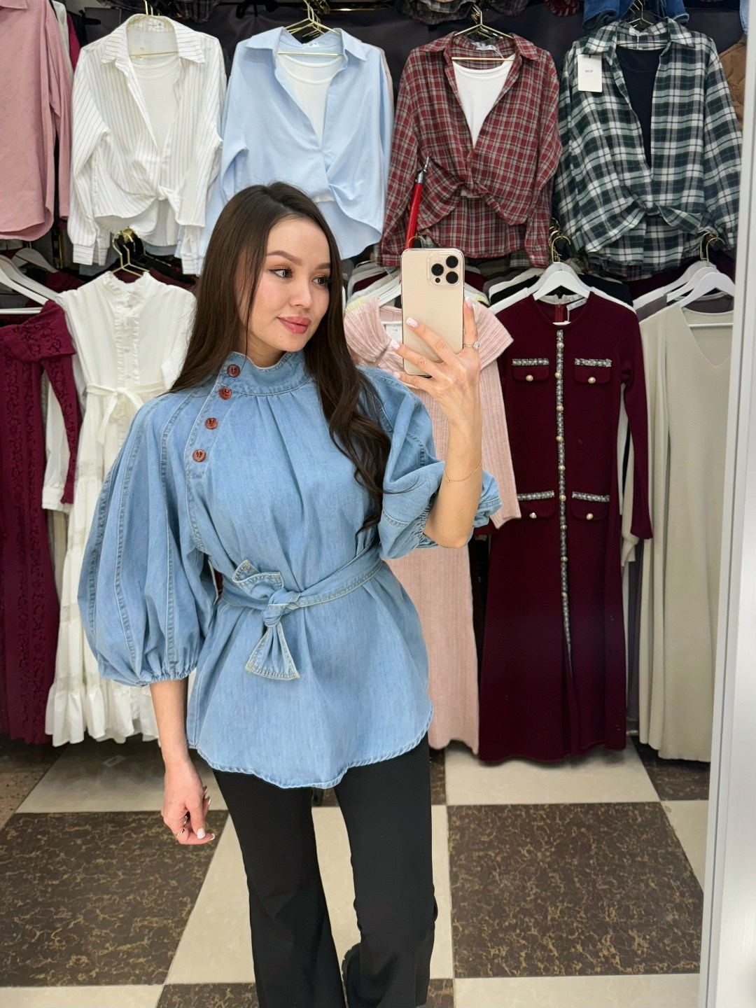 джинсовая блузка,женская джинсовая рубашка,блузка модная,джинсовая платье,женская джинсовая блузка