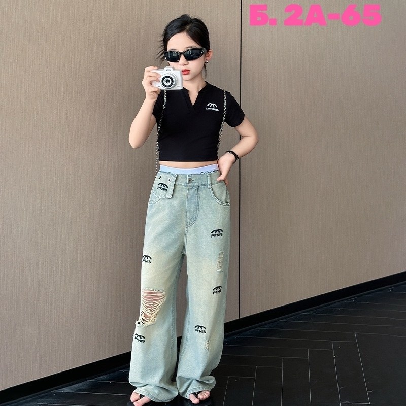 джинсы широкие для девочек,джинсы для девочек подростков,подростковые девочки джинсовые широкие брюки детские брюки модные звездные узоры,новая мода для девочек-подростков джинсовые широкие брюки детс