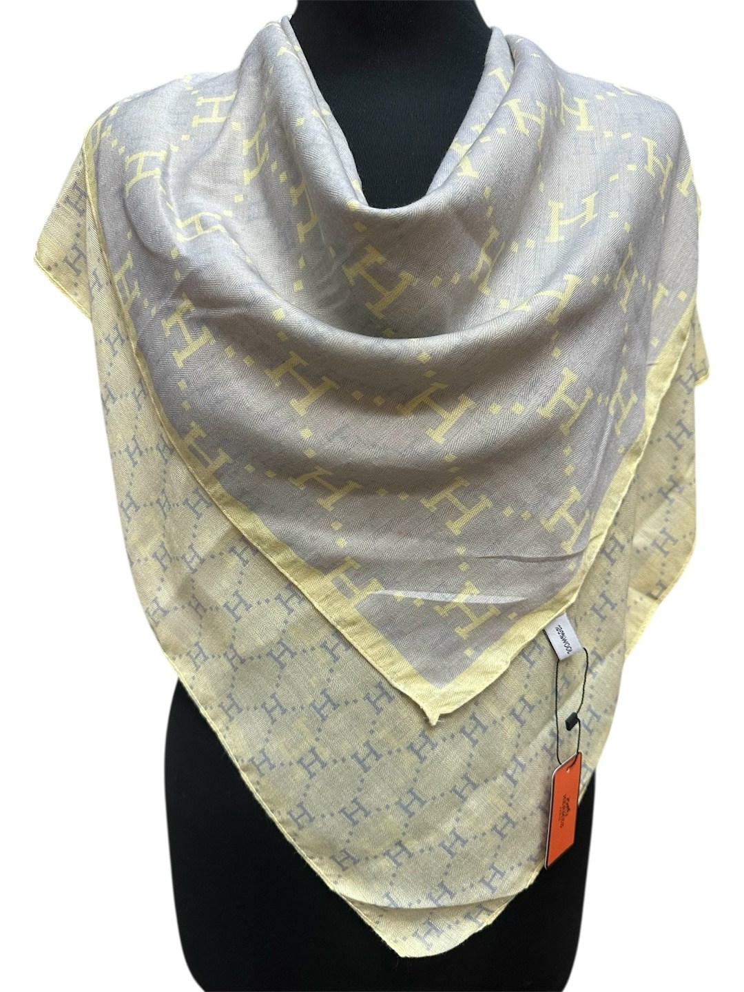 серый платок луи виттон,палантин женские,кашемировый платок,платки шарф,платок луи виттон