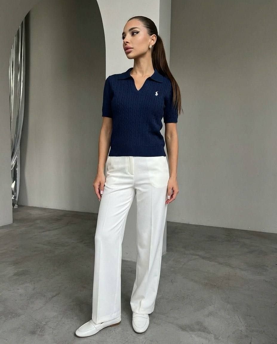 кофта поло,трикотажная рубашка поло с вышивкой для повседневной носки dazy светло-серый,джемпер поло женский,трикотажное поло,женские поло вязаные