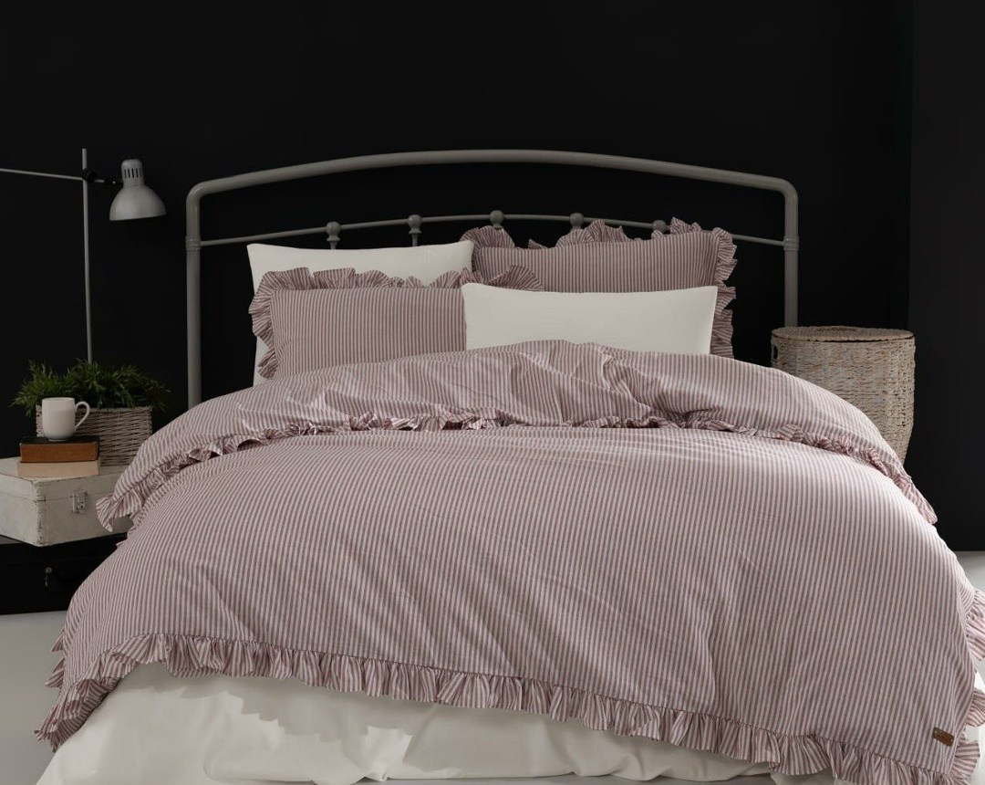 постельное белье из страйп-сатина,постельное белье страйп сатин,комплект постельного белья,комплект постельного белья sofi de marko моне,постельное белье евро страйп-сатин