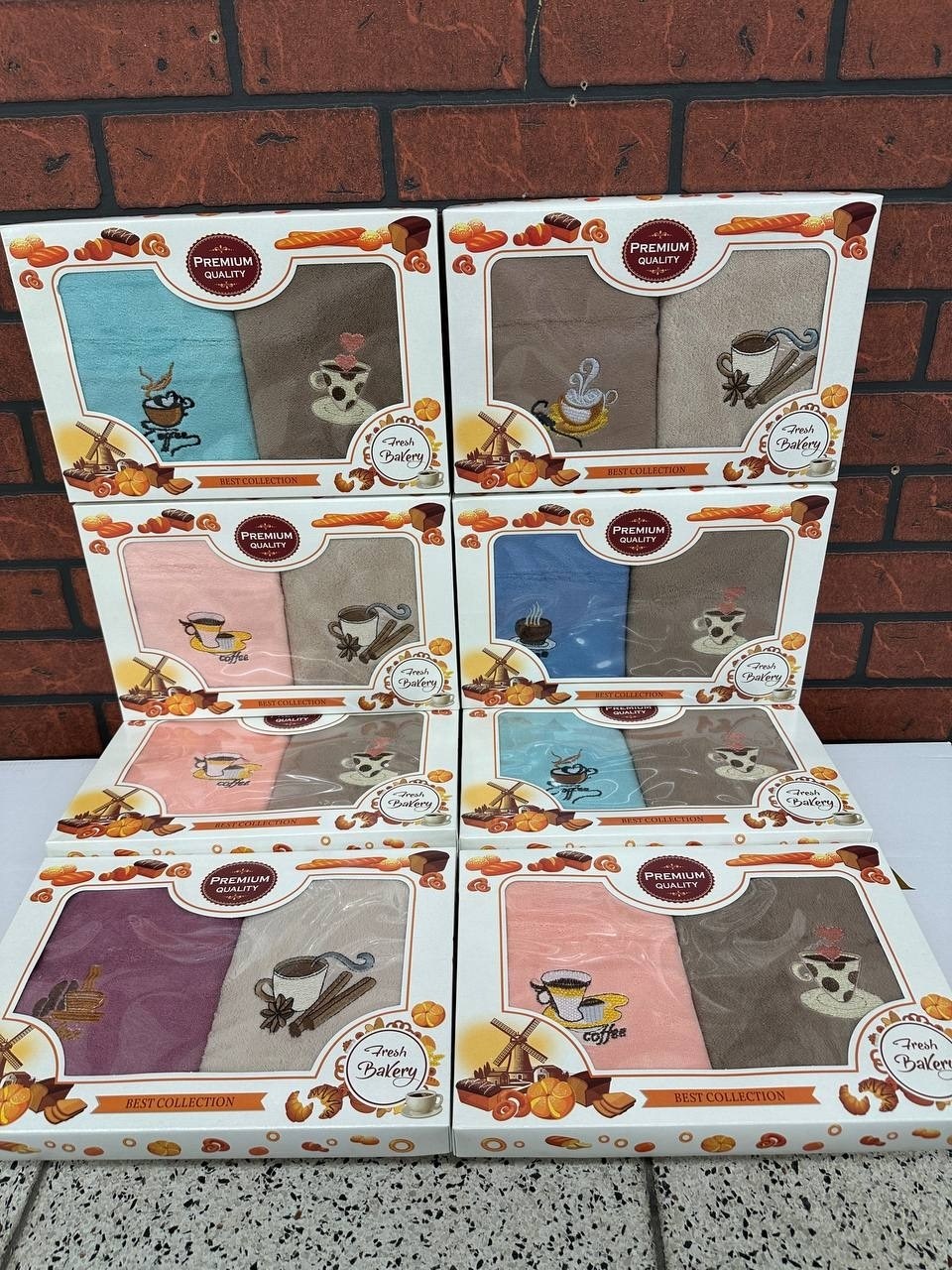 набор кухонные полотенец,набор полотенец,набор полотенец для кухни,кухонные полотенца "кофе",кухонные полотенца набор вафельное