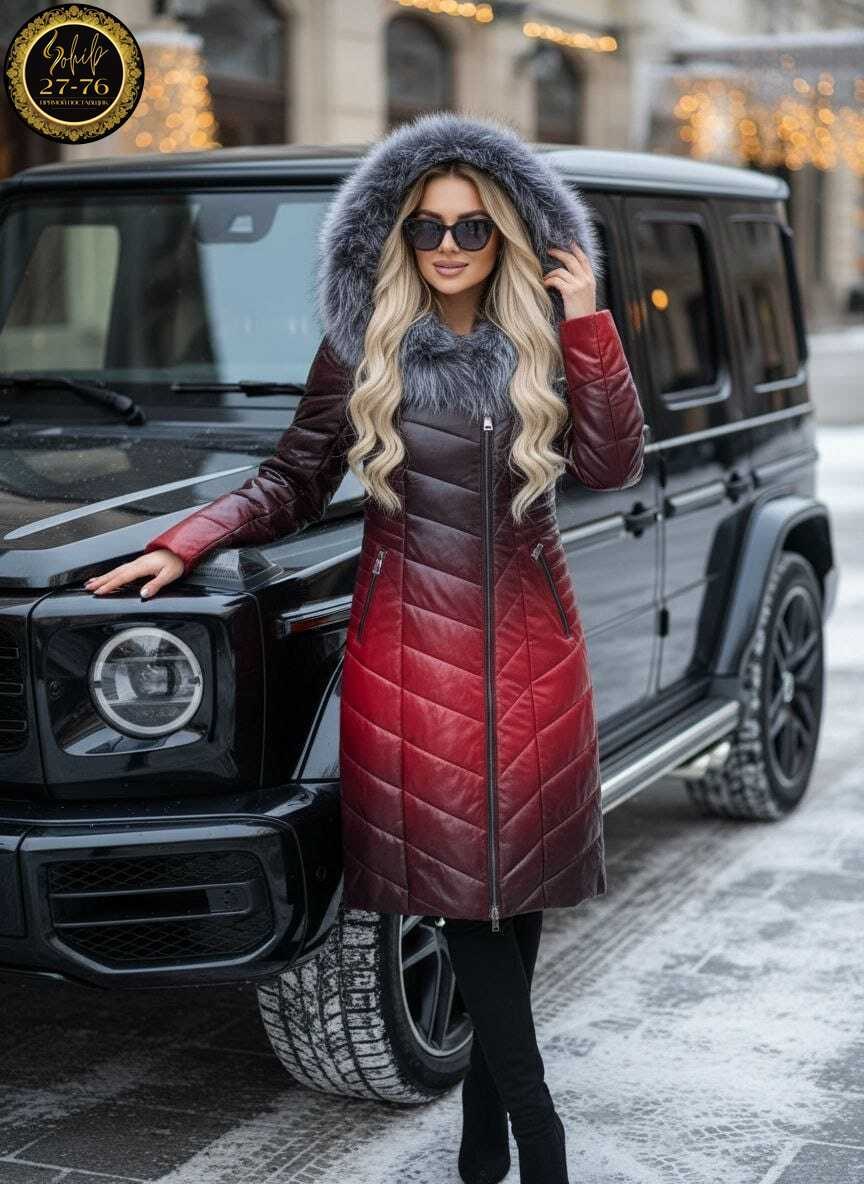 женский кожаный пуховик большого размера,кожаный пуховик,пуховик женский,женский кожаный пуховик,пуховик