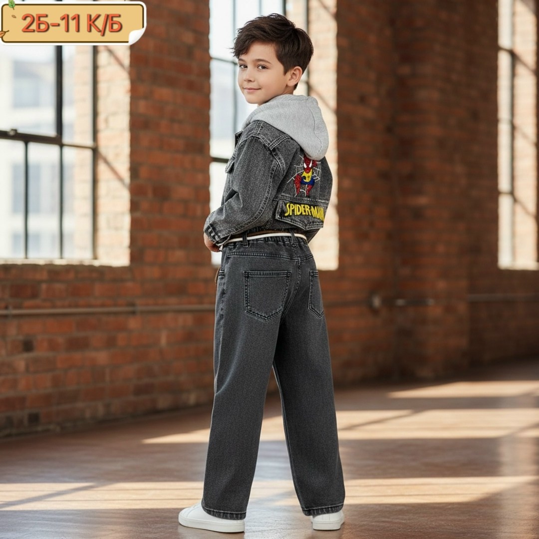 куртка джинсовая с капюшоном для подростка veresk,куртка джинсовая для мальчиков,куртка джинсовый,куртка джинсовая veresk,куртка джинсовая мальчики veresk капюшон серый гранит отложной
