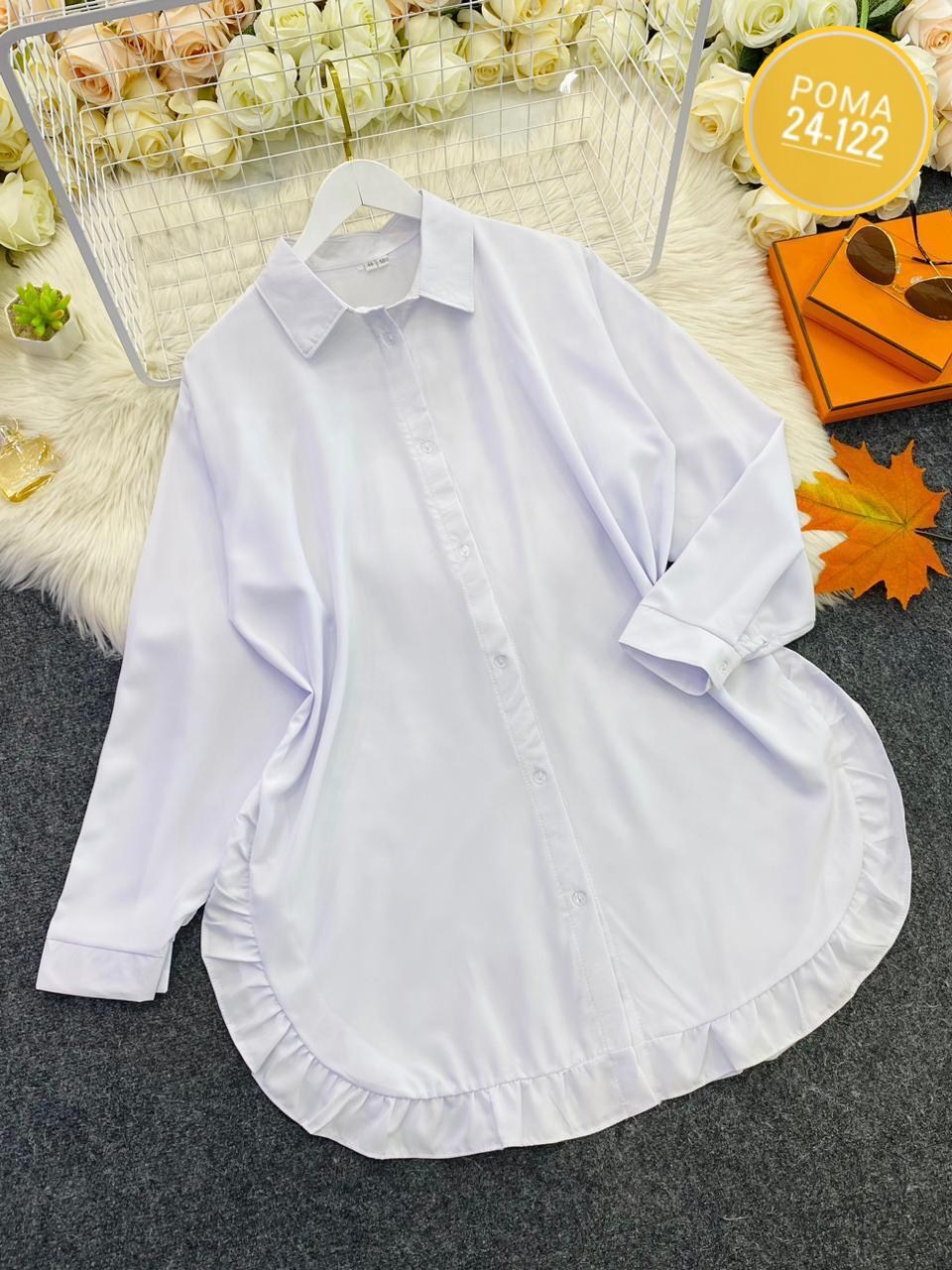 блузка с оборками,рубашка длинная,повседневная рубашка,женская рубашка,платье с рюшами