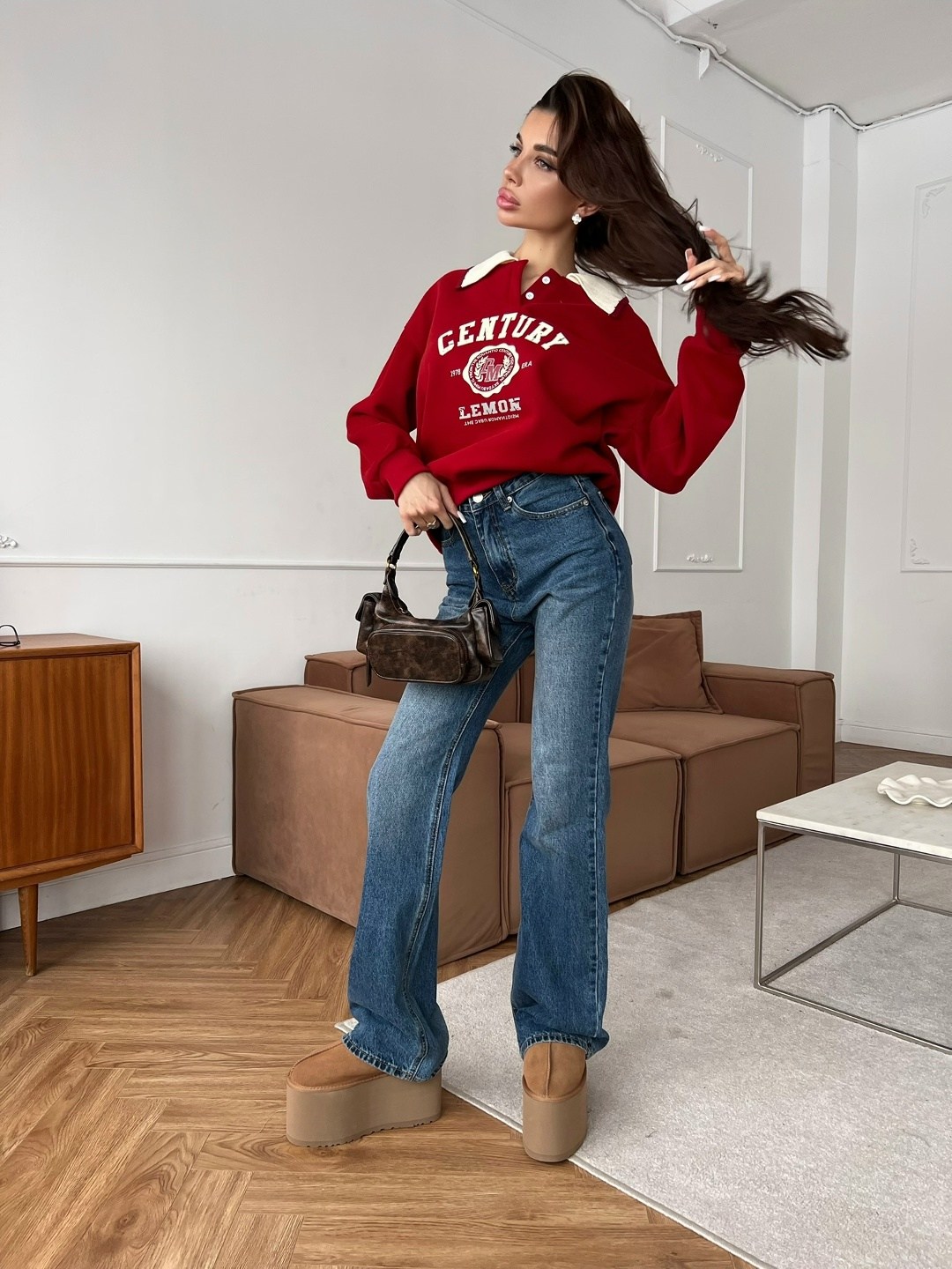 свитшот женский,толстовки свитшот,толстовка в стиле,толстовка женская с воротником "yoshkar-ola" бордо,свитшот свободного кроя