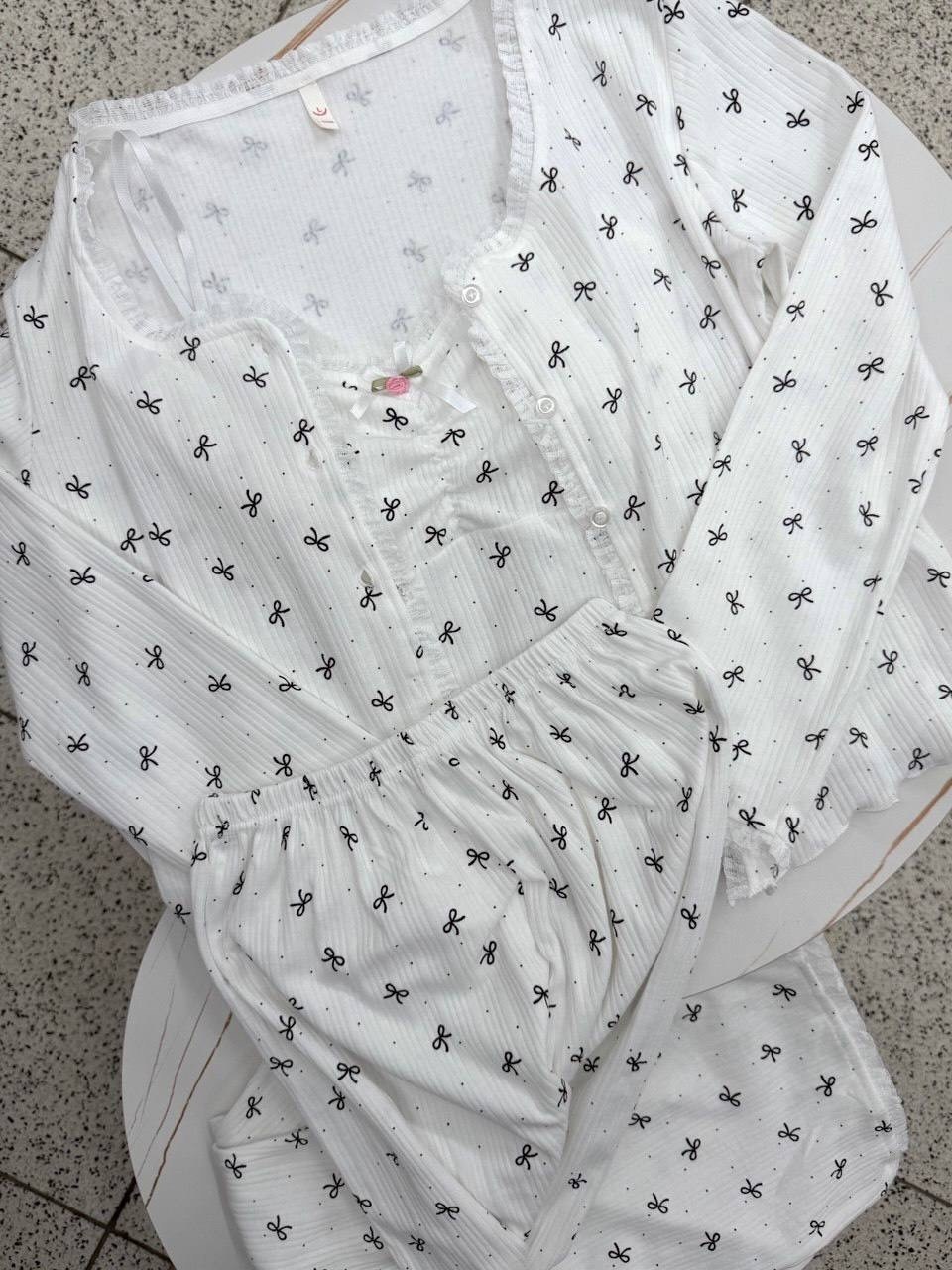 женские пижамы,пижама хлопковая со штанами и шортами комплект 4 в 1 wero moda,пижама комплект,пижама хлопковое,пижама женский хлопок размер универсальный