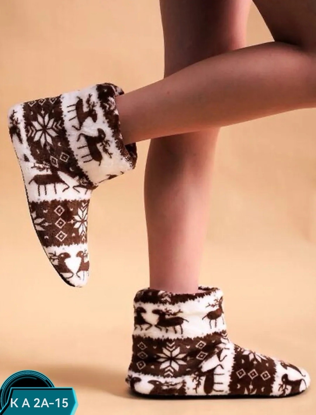 домашние теплые тапочки,тапки и длинные носки,тапочки домашние,домашняя ,теплые тапочки-сапожки «олени»