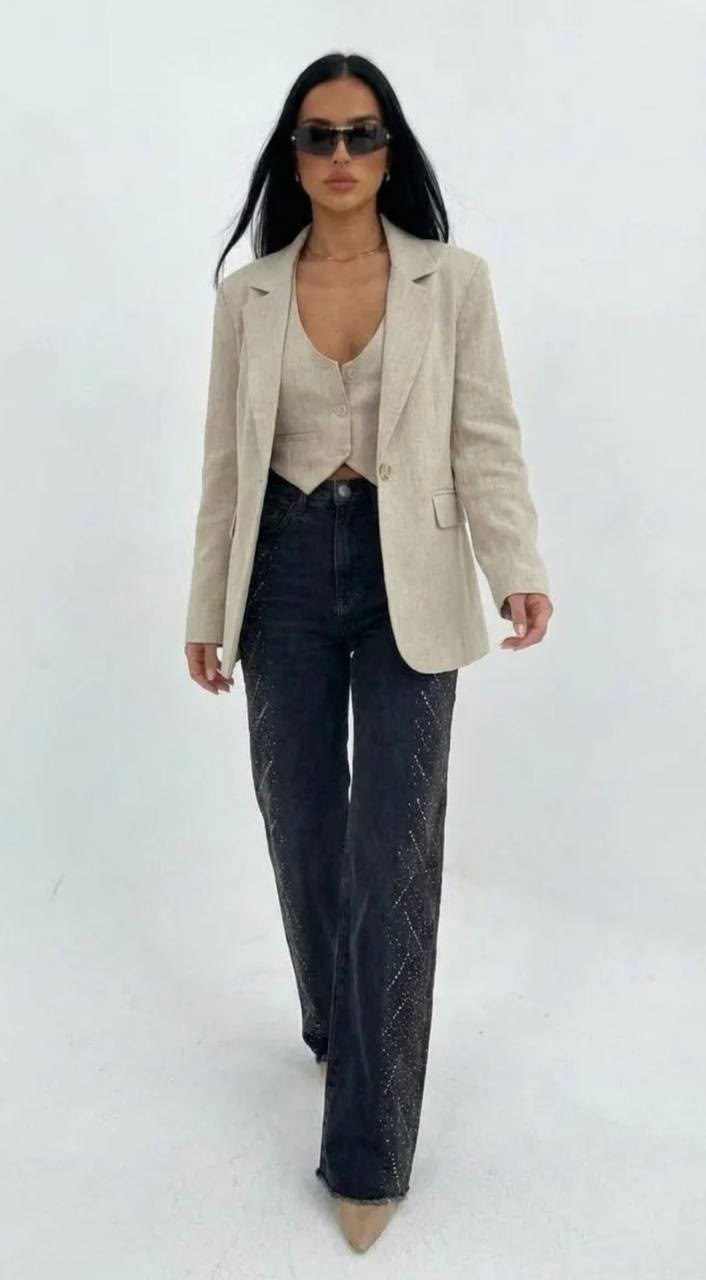 женские прямые джинсы,женские джинсы,джинсы широкие,жакет,брюки женские