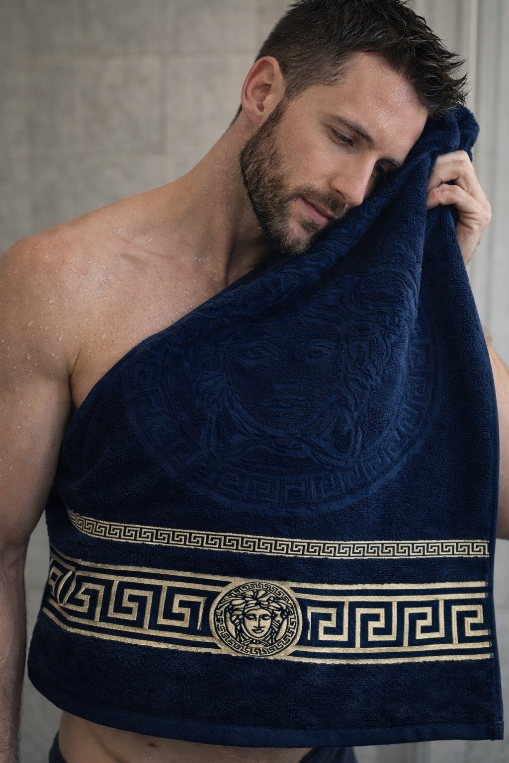 полотенце махровое 70х140 версаче,полотенца махровая,полотенце версаче,полотенца банная,полотенце синее