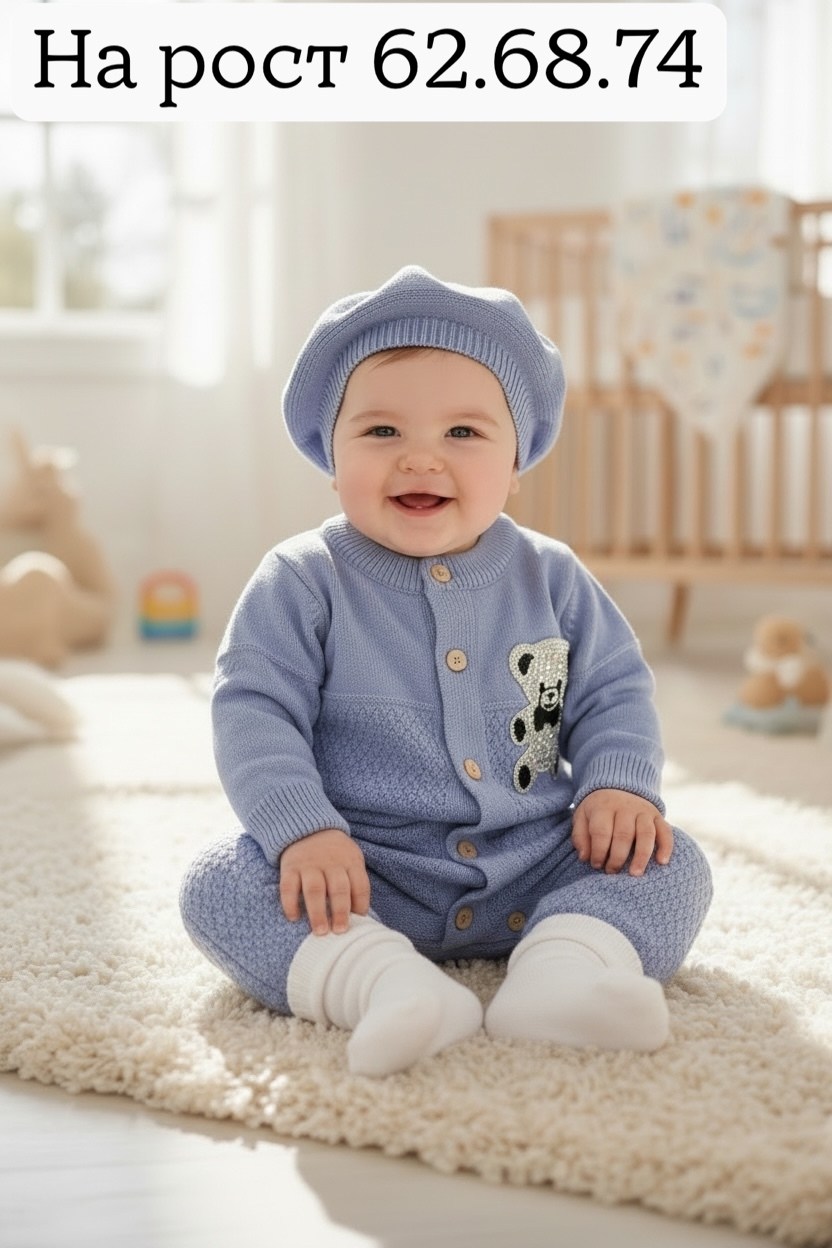 вязаный комплект для малыша,одежда для новорожденного,вязаные комплекты,комплект для малыша,