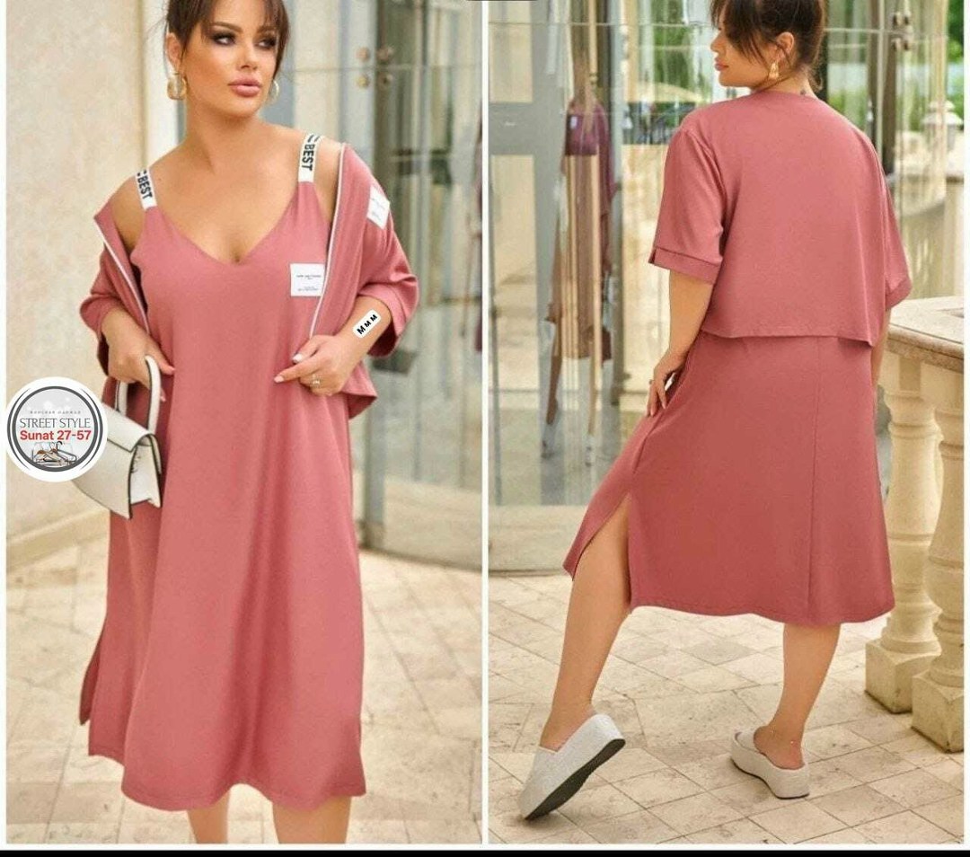 платье свободного кроя,костюм с платьем,платье женское для полных,платье накидка,женское платье больших размеров