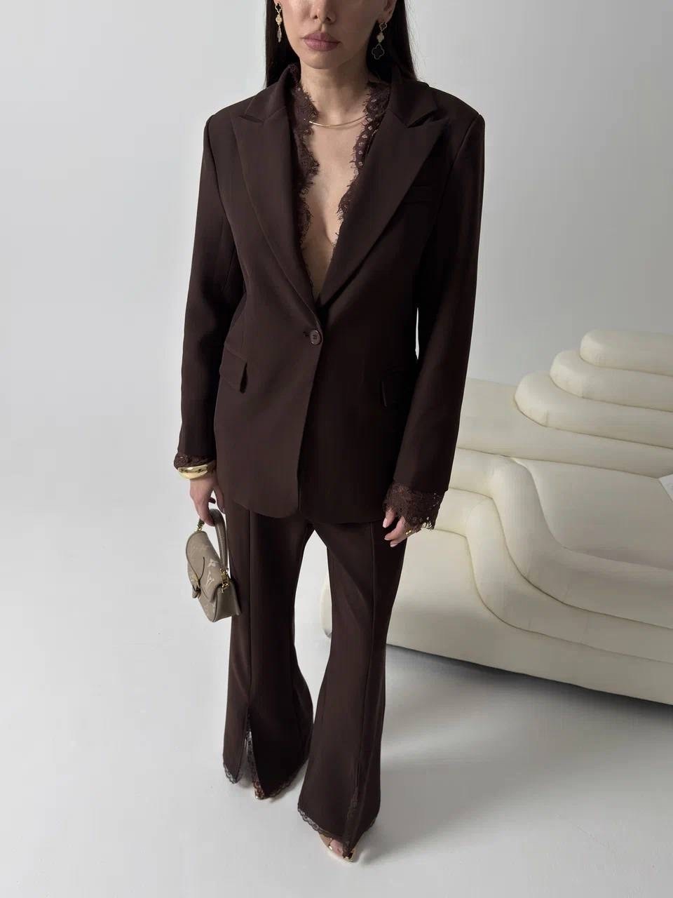 костюм брючный,коричневый костюм,брючные костюмы женские,костюм брючный деловой вечерний двойка rapid riches
