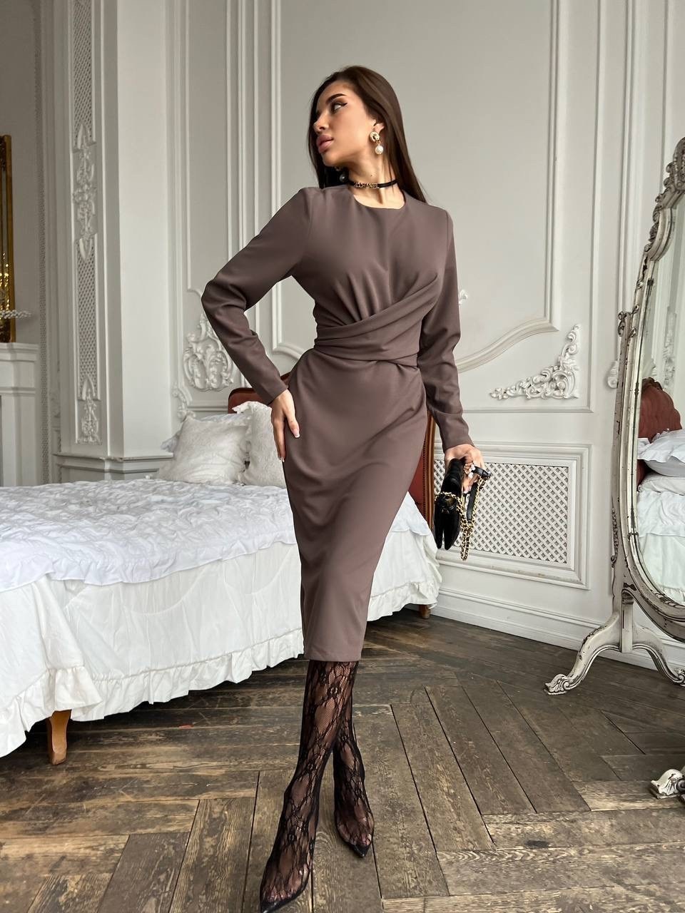 приталенное платье,вечернее миди платье,женское платье,миди платье,женское платье с запахом