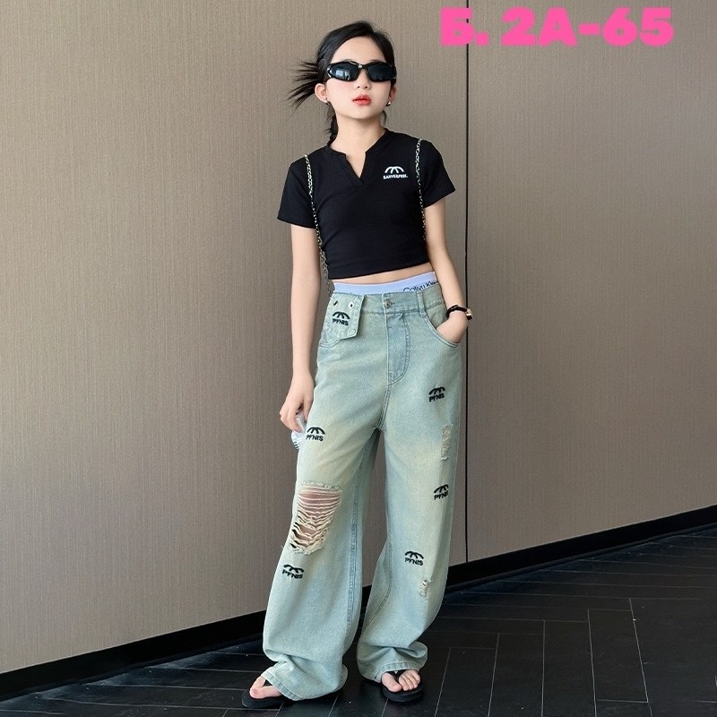 джинсы широкие для девочек,джинсы для девочек подростков,подростковые девочки джинсовые широкие брюки детские брюки модные звездные узоры,новая мода для девочек-подростков джинсовые широкие брюки детс