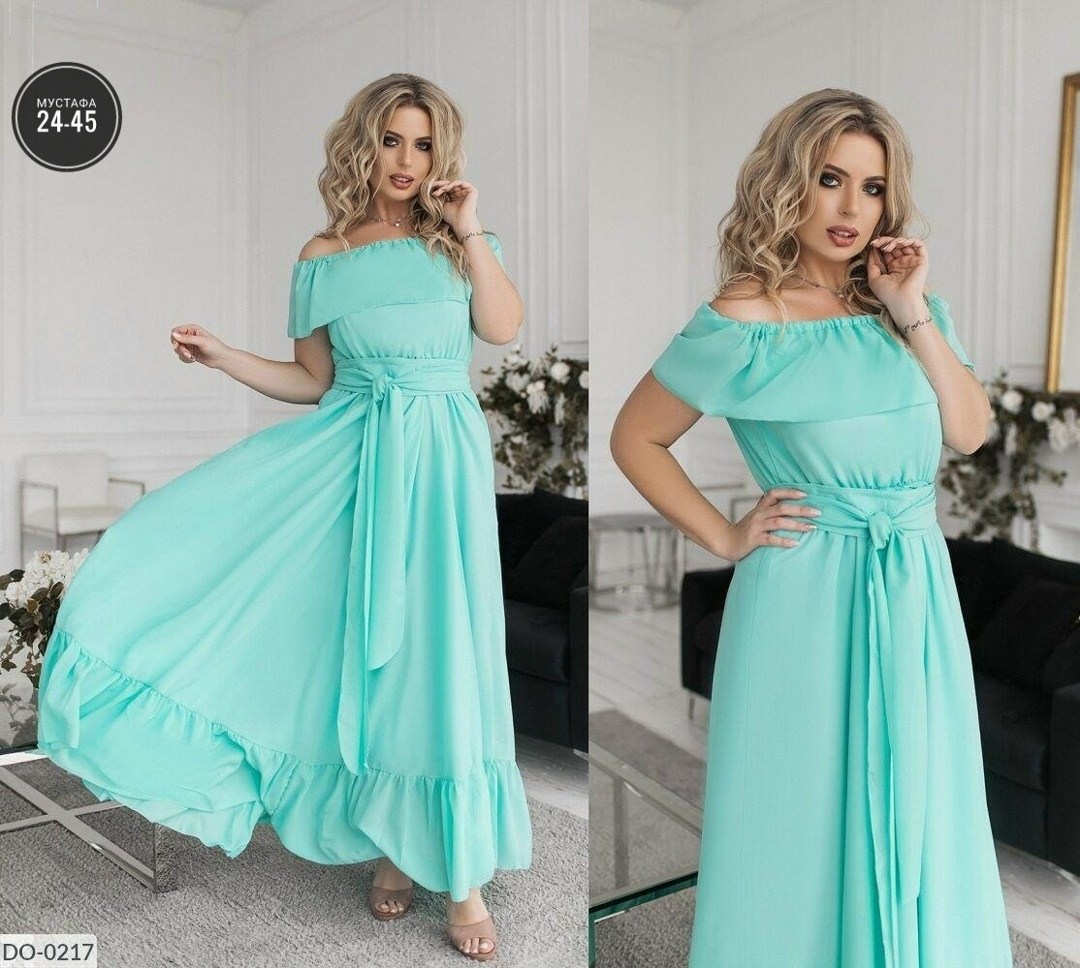 бирюзовое платье для полных,длинное платье с оборками,летнее платье для полных,летние платья в пол для полных,платье женское шифоновое