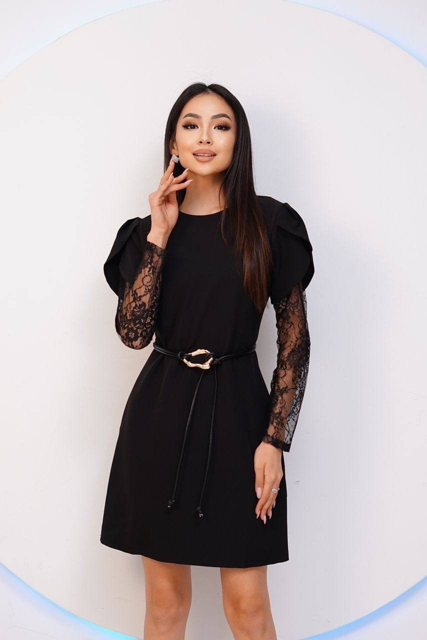 нарядное платье,платье,платье с рукавами,женское платье,платье женское черное