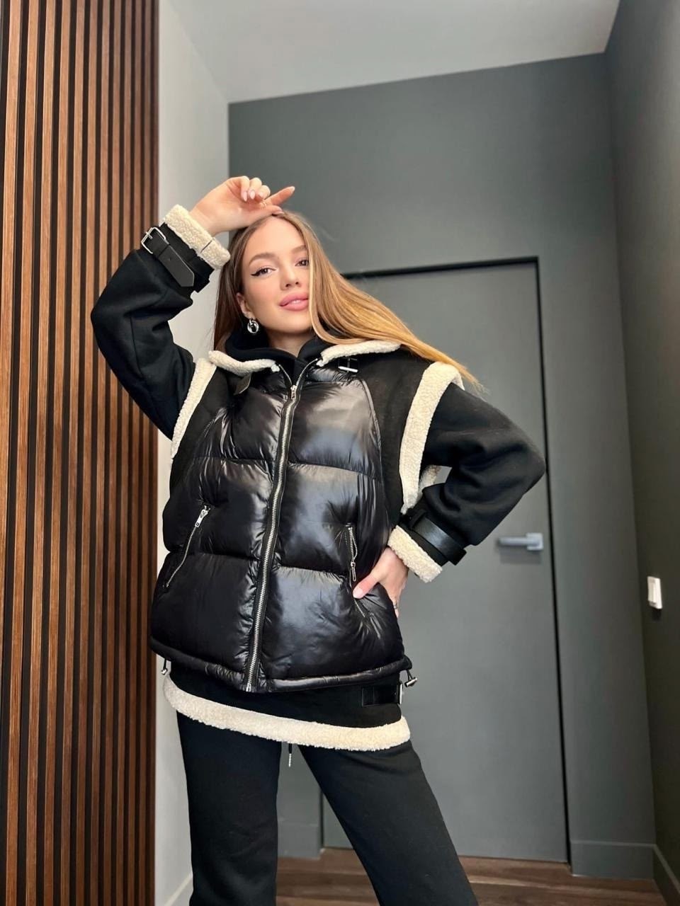 куртка женская,куртка зимняя женская модная из овчины черного цвета,куртка женская зимняя,женские пуховики,куртка женская из экокожи