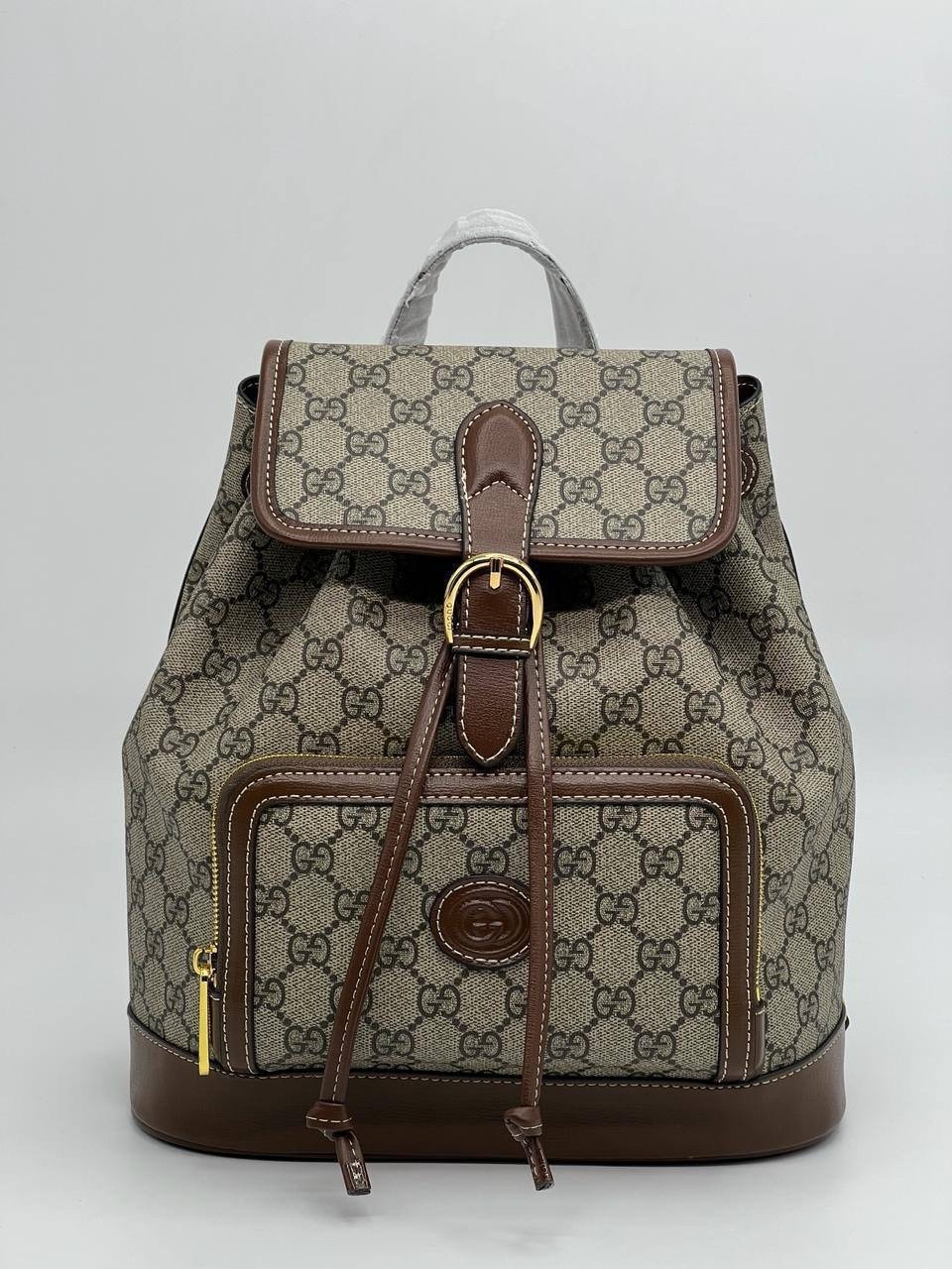 рюкзак gucci a123176 28/26/13 см коричнево-бежевый,рюкзак gucci,рюкзак gucci женский,женский коричневый рюкзак gg retro gucci,винтажный кожаный рюкзак gucci