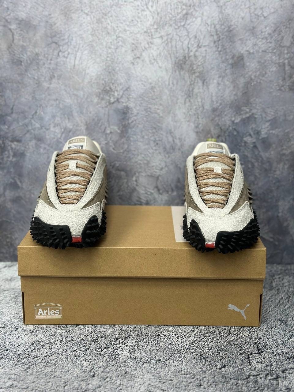 кроссовки puma,кроссовки,кроссовки puma x aries mostro 'tan suede',кроссовки спортивные женские для улицы puma mostro aries tan puma цвет: бежевый,кроссовки puma aries x mostro 'ecru mouse grey'