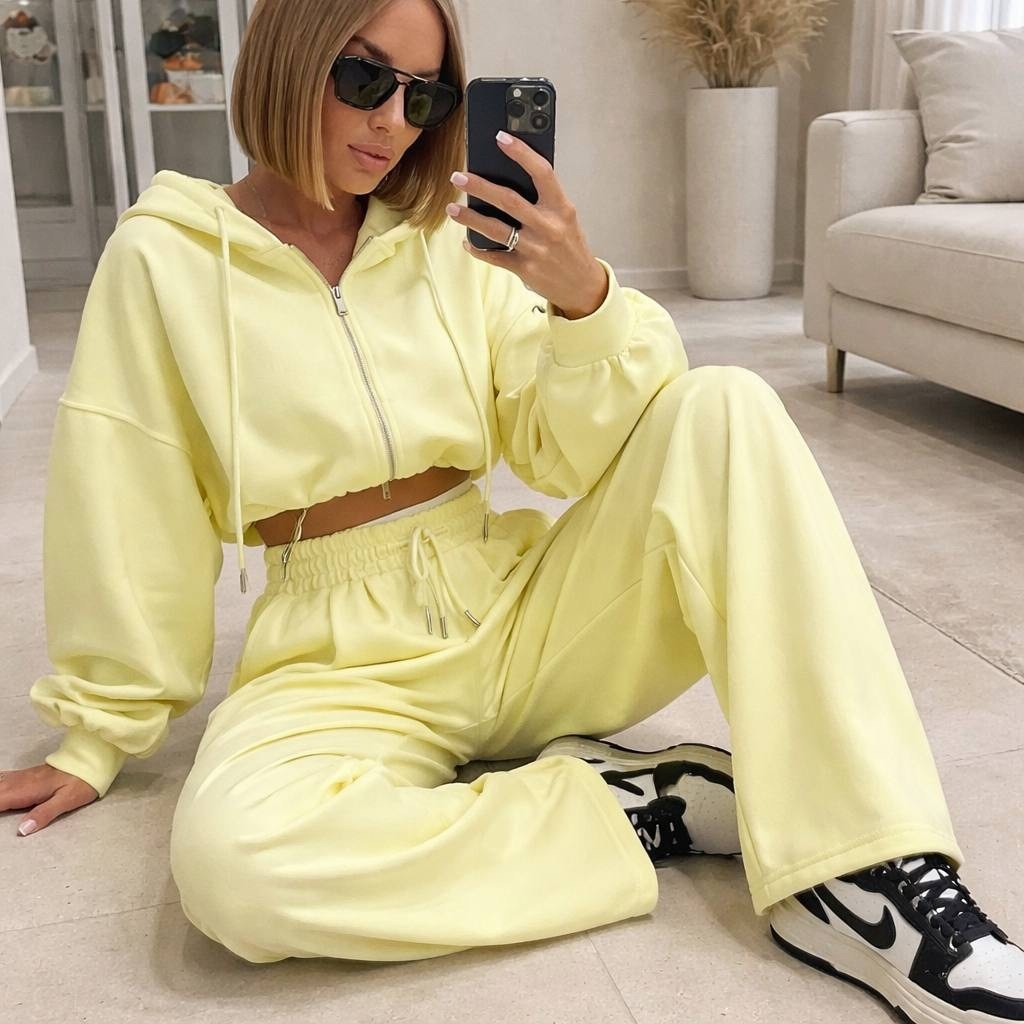 коричневый спортивный костюм с капюшоном moon,спортивный костюм для женщин,костюм спортивный женский,повседневный спортивный костюм,спортивные костюмы с широкими штанами