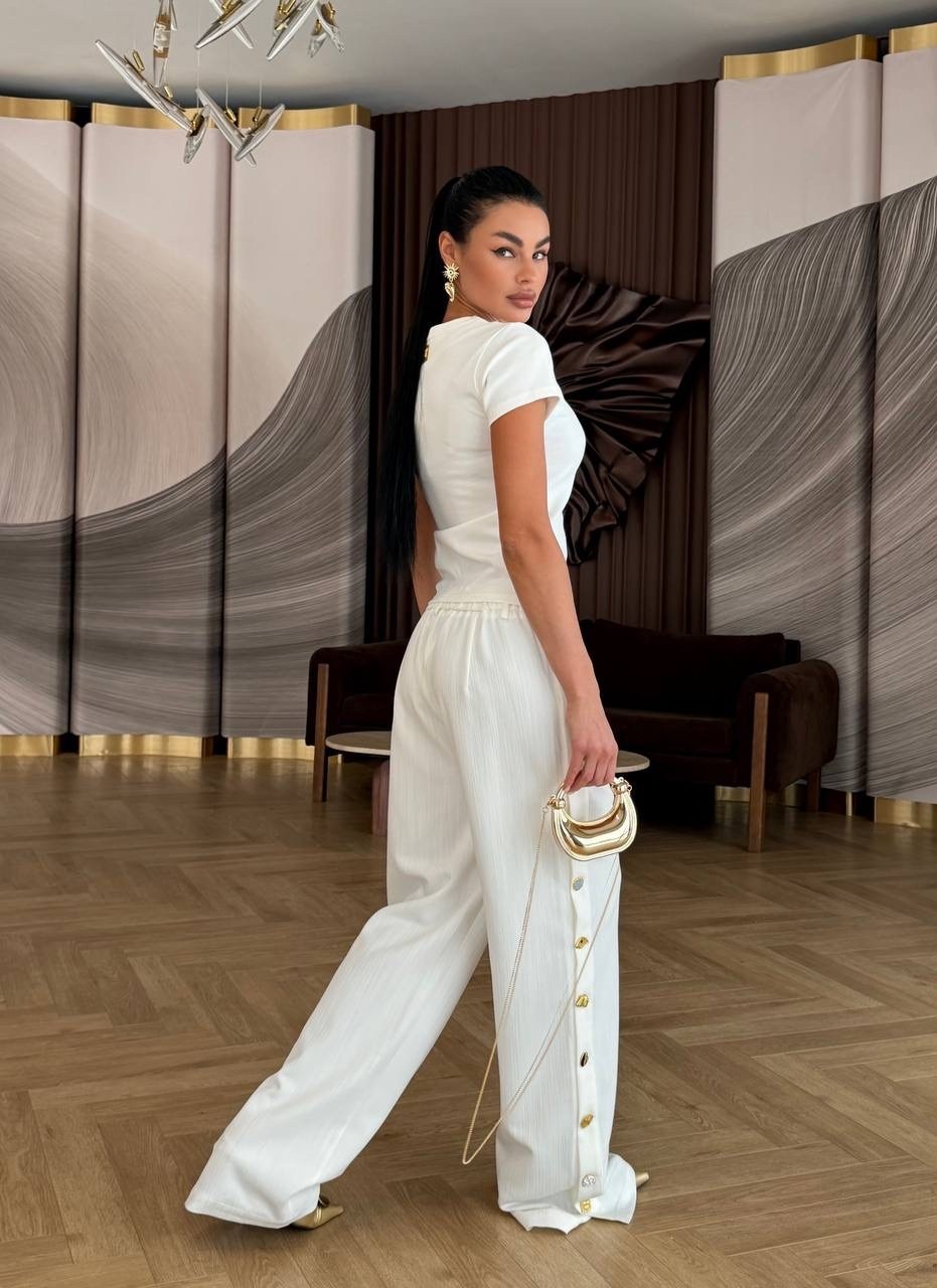 брюки женские белые,брюки палаццо,белые брюки,костюм комплекты