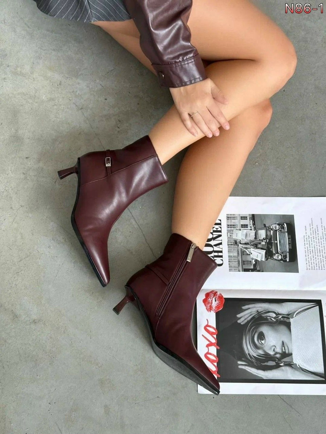 ботильоны вечерние на низкой шпильке бордовые gh collection,ботильоны женские,ботильоны демисезонные остроносые на высоком каблуке bati 304308520,широкие бордовые ботильоны с острым носком new look,же