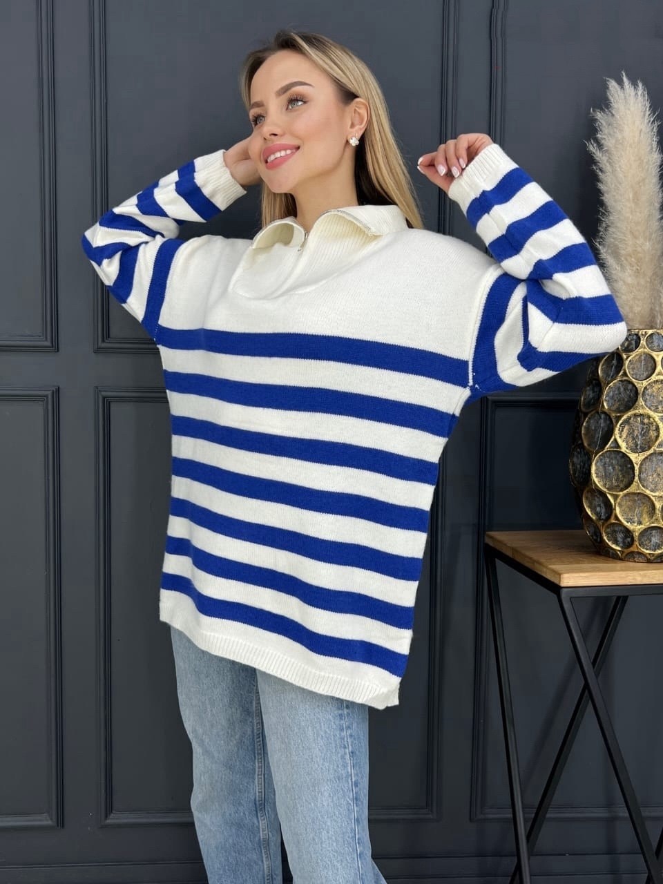 свитер женский оверсайз длинный вязаный с принтом,свитер с принтом,свитера женские,модные свитера,кофта женская