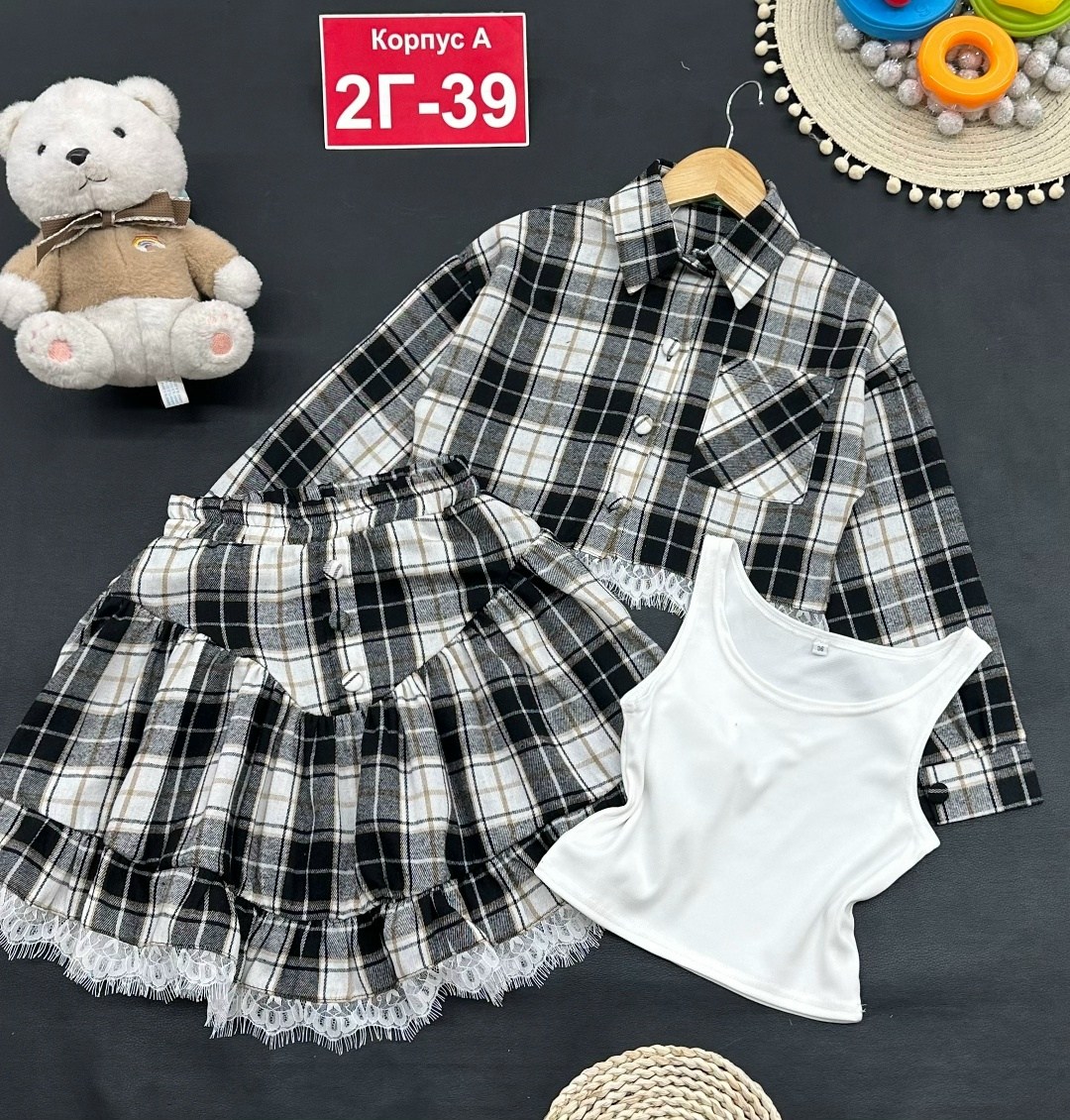 костюм в клетку с юбкой,костюм с юбкой для девочки,костюм с юбкой,костюм в клетку,костюм с юбкой и рубашкой