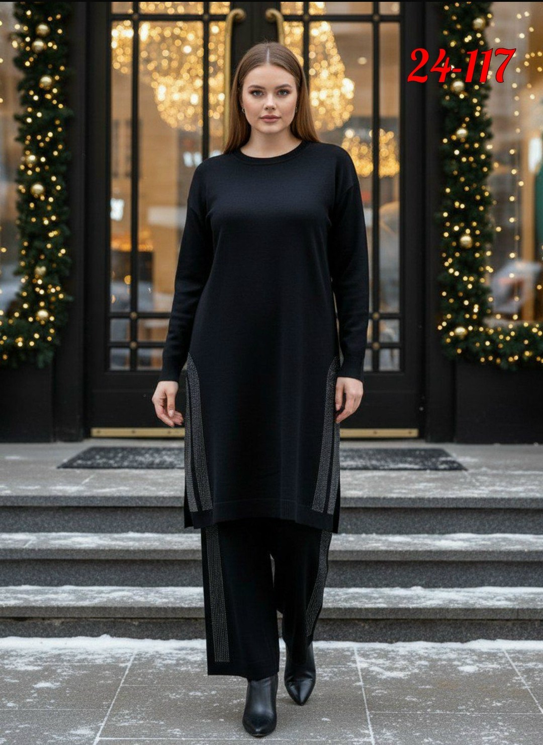 костюм с брюками трикотажный вязаный corline 260453474,костюм вязаный теплый с брюками kamillasyle,женский трикотажный костюм,вязаные костюмы,костюм теплый вязаный трикотажный с брюками et more