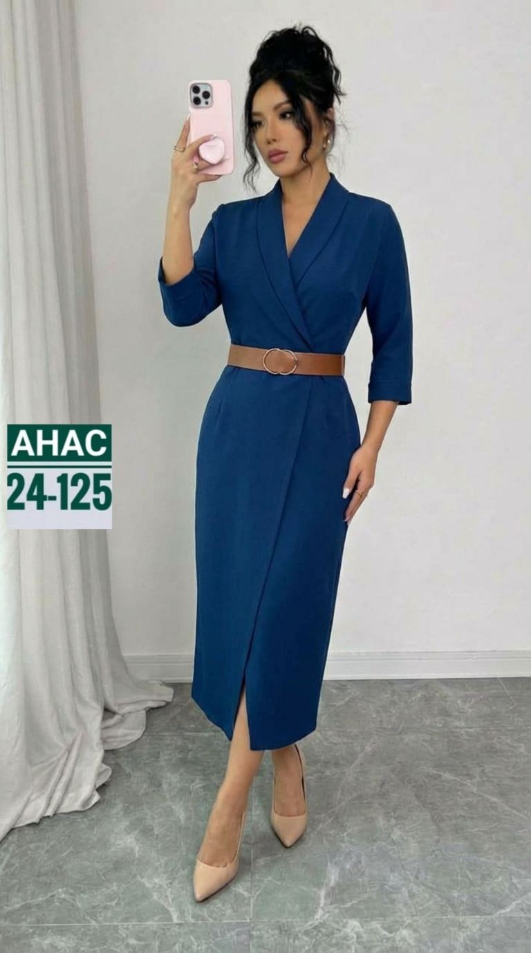 женское платье,платье синее,приталенное платье,платье,платье миди