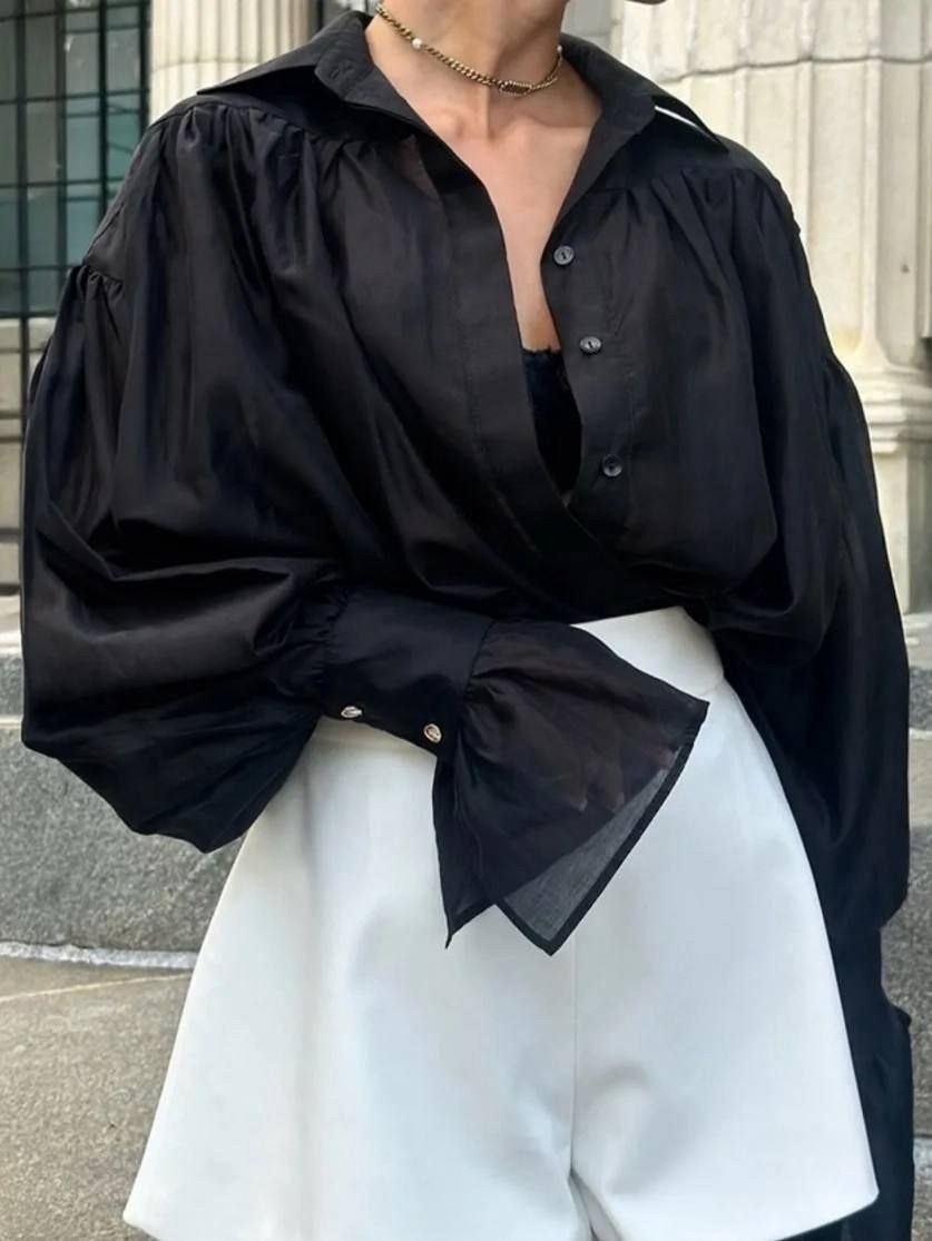 элегантная рубашка,блузка элегантная,рубашка с длинными рукавами фонариками,элегантные рубашки с длинным рукавом,блузка полупрозрачная свободная с рукавами-фонариками