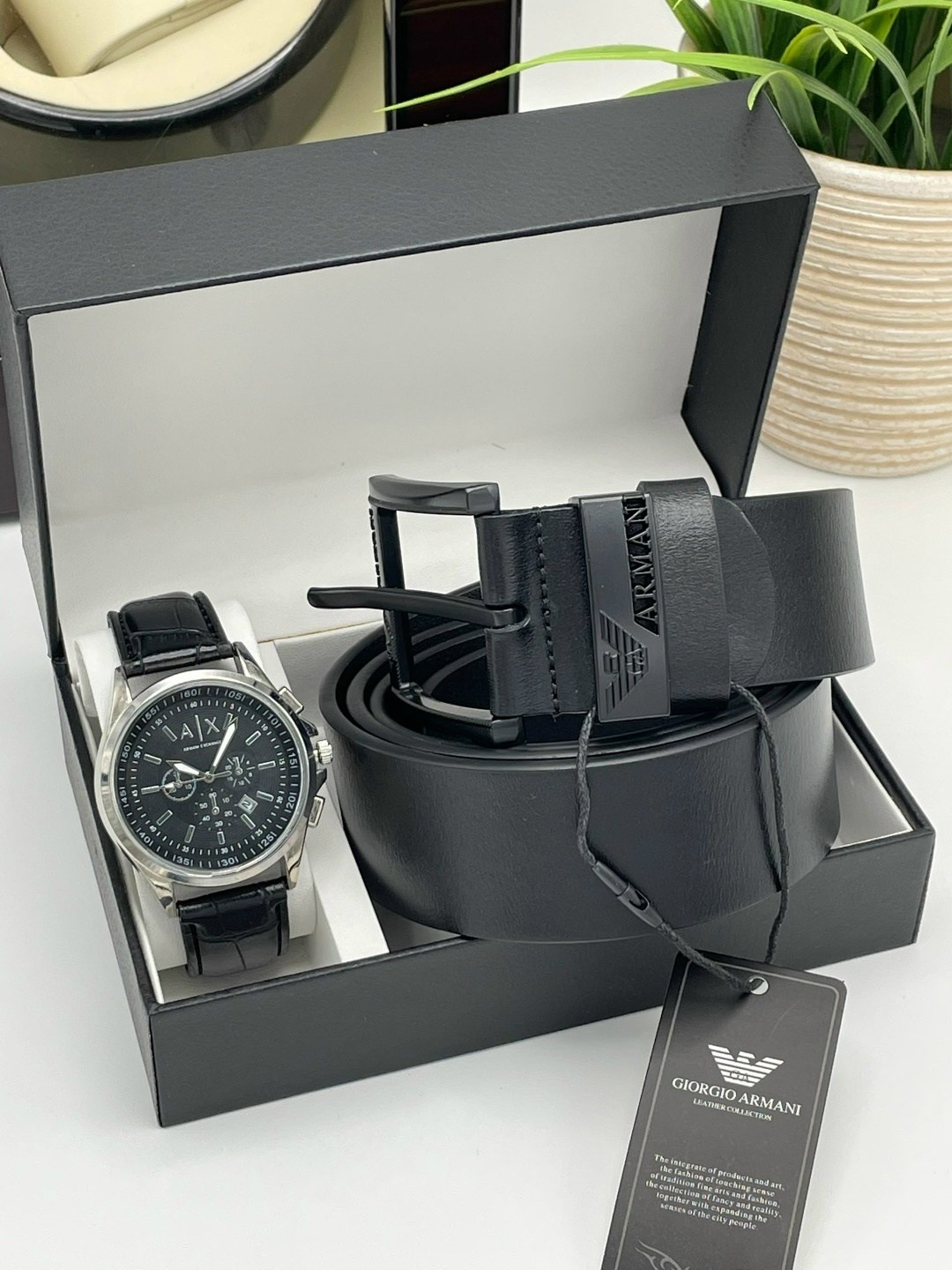 набор часы,мужской подарочный набор,набор для мужчин часы ремень браслет,мужские наборы,набор армани мужской