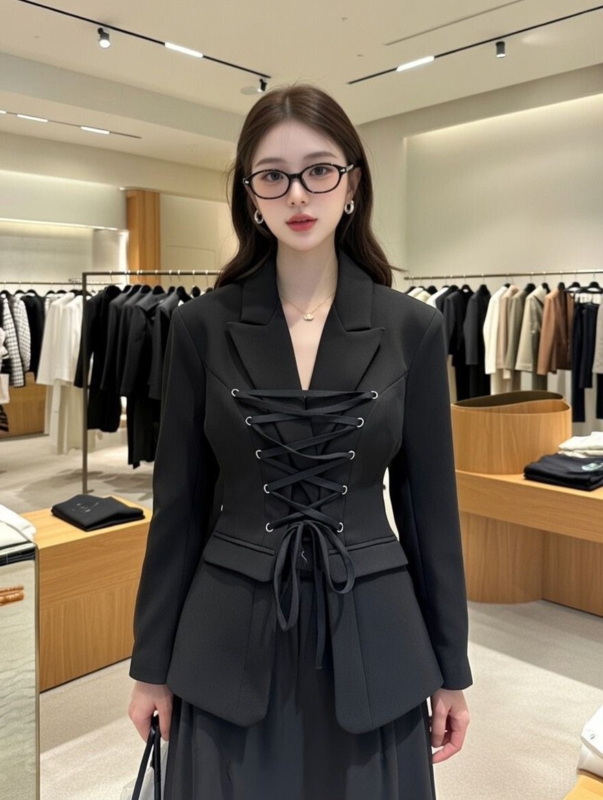 женские костюмы,стильные женские костюмы,женская мода,одежда в корейском стиле,пиджак с поясом