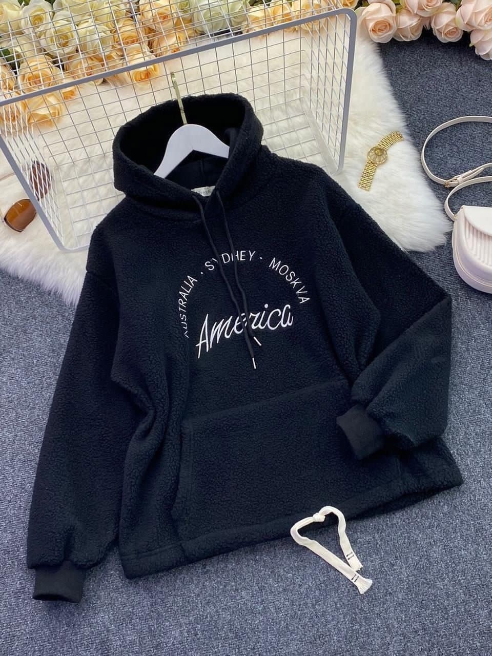 плюшевое худи,толстовка женская,плюшевая толстовка женская,толстовка с капюшоном,толстовка
