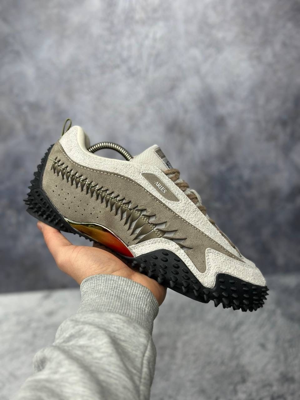 кроссовки puma,кроссовки,кроссовки puma x aries mostro 'tan suede',кроссовки спортивные женские для улицы puma mostro aries tan puma цвет: бежевый,кроссовки puma aries x mostro 'ecru mouse grey'