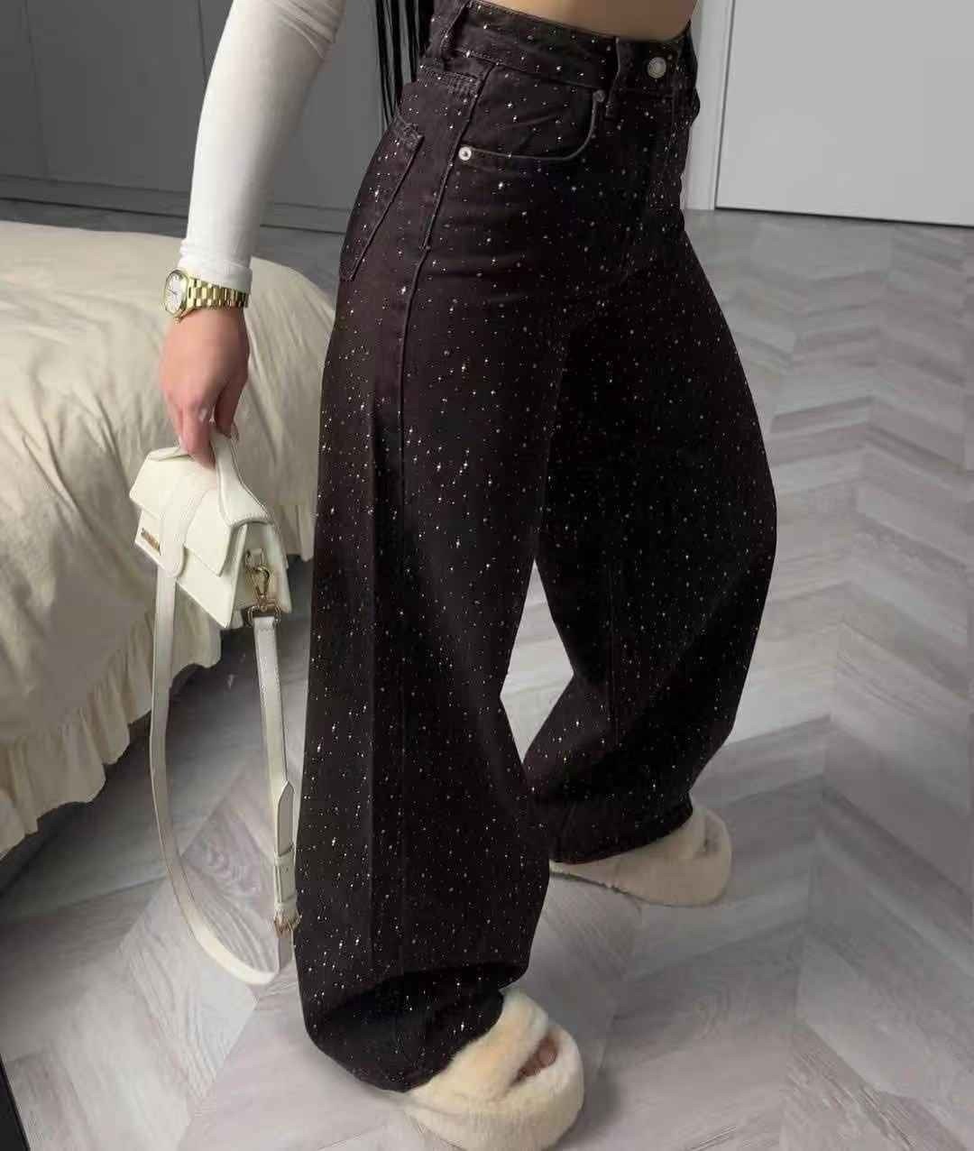 джинсы со стразами,джинсы женские zolla 22333710v06199d0 черные,джинсы со стразами в золла,джинсы широкие со стразами,американские черные джинсы со стразами