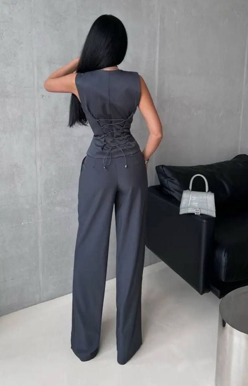 костюм брючный деловой с жилетом dayando,костюм брючный деловой с жилетом,костюм брючный с жилеткой,костюм брючной,комбинезон женский брючный