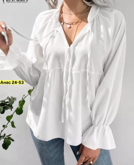 блузка женская оверсайз,блузы 2026,блузки белые женские стильные,женская рубашка zanzea с расклешенными рукавами,блузка женская