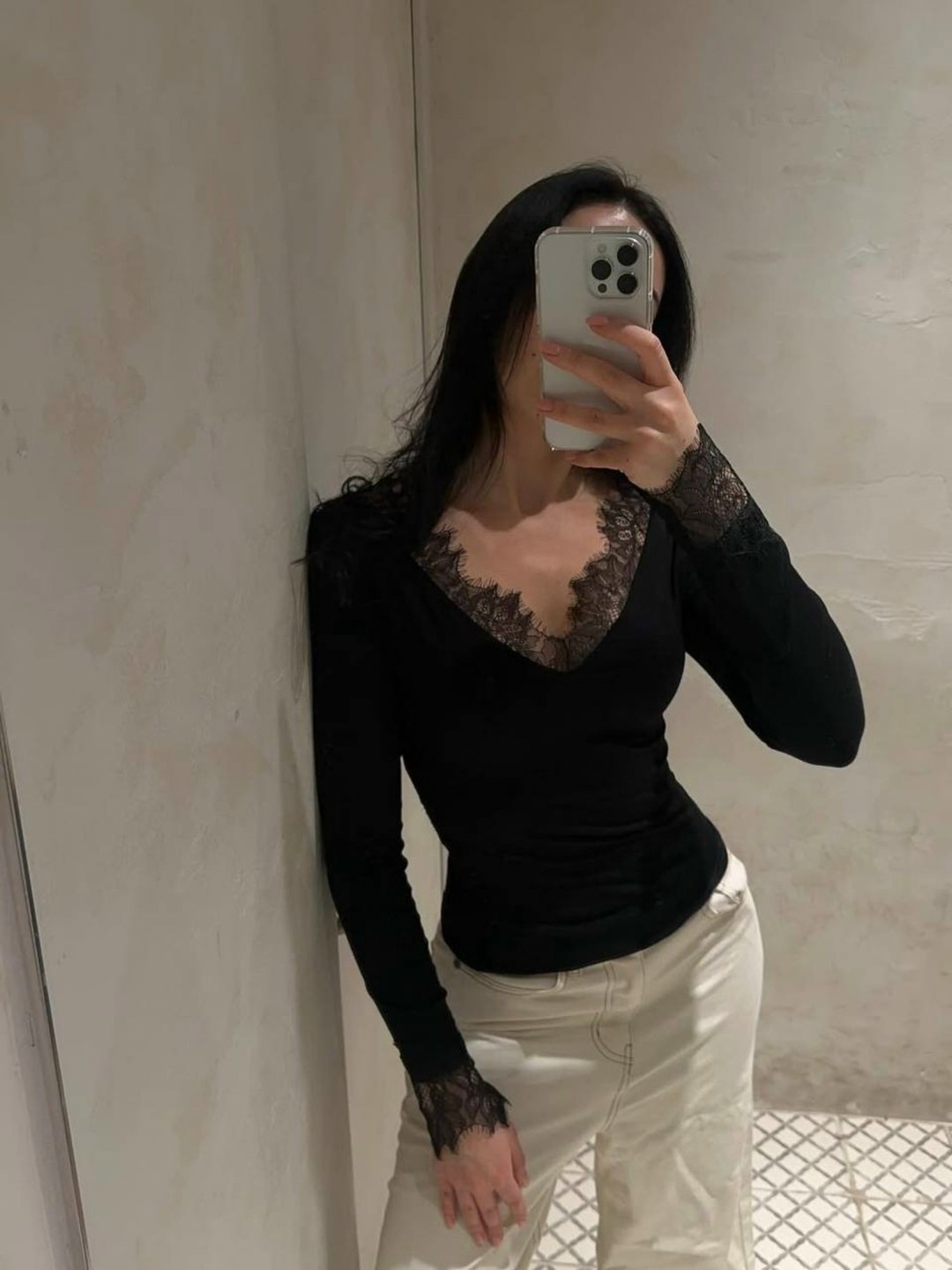 женская сексуальная кружевная базовая рубашка с v-образным вырезом,лонгслив женские,лонгслив,лонгслив белый,лонгслив из модала с кружевными вставками