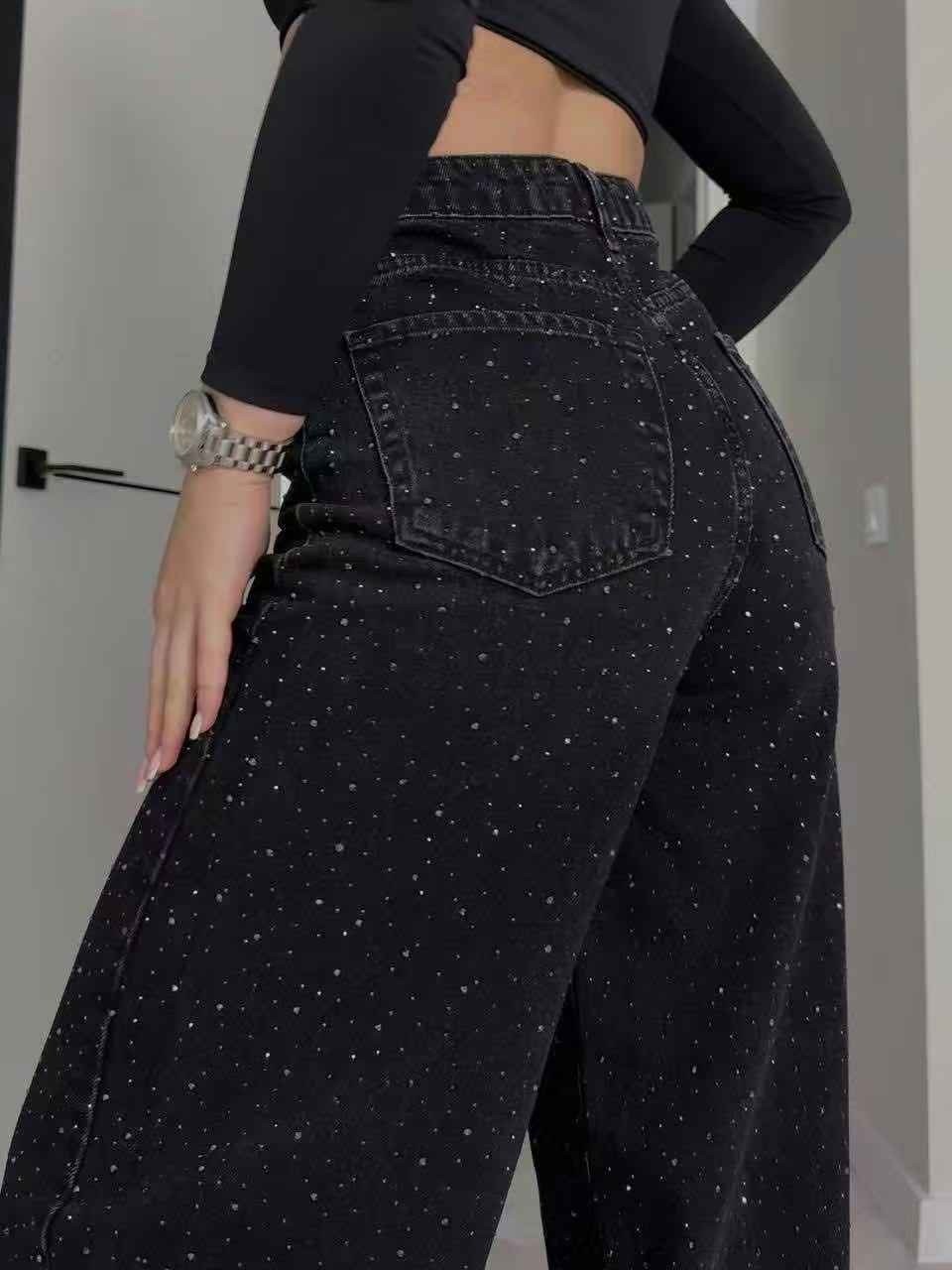 джинсы со стразами,джинсы женские zolla 22333710v06199d0 черные,джинсы со стразами в золла,джинсы широкие со стразами,американские черные джинсы со стразами