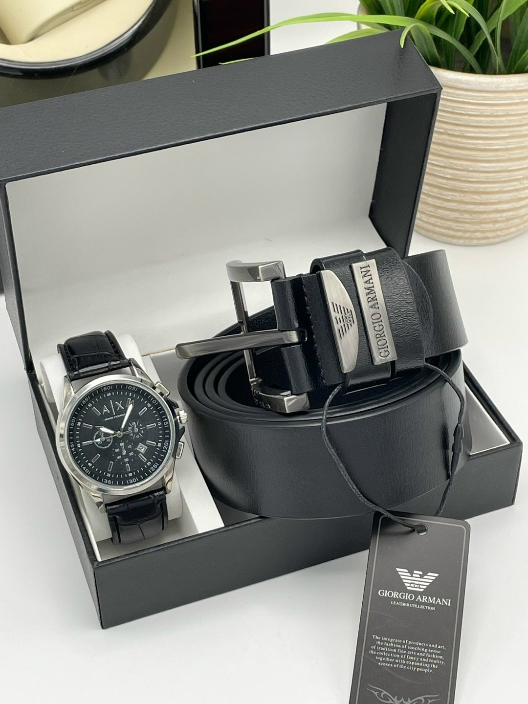 набор часы,мужской подарочный набор,набор для мужчин часы ремень браслет,мужские наборы,набор армани мужской