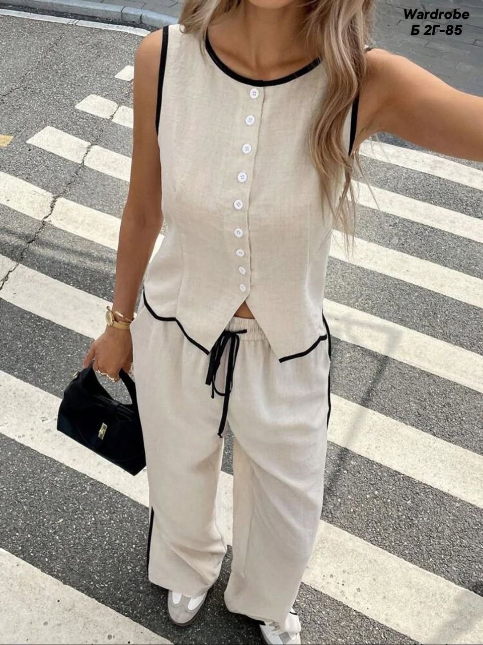 брючный костюм женский с жилеткой,костюм с брюками,костюм с жилеткой и брюками,костюм летний льняной с жилетом и брюками trendyclo,костюм брючный с жилеткой