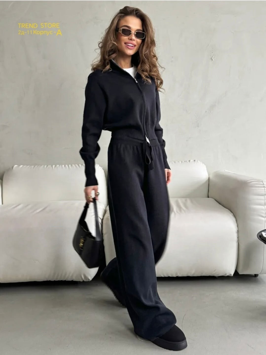 женский костюм,спортивный костюм женский,костюм для женщин,костюм двойка кашемир,костюм спортивный со штанами палаццо и зип худи micca 442619032