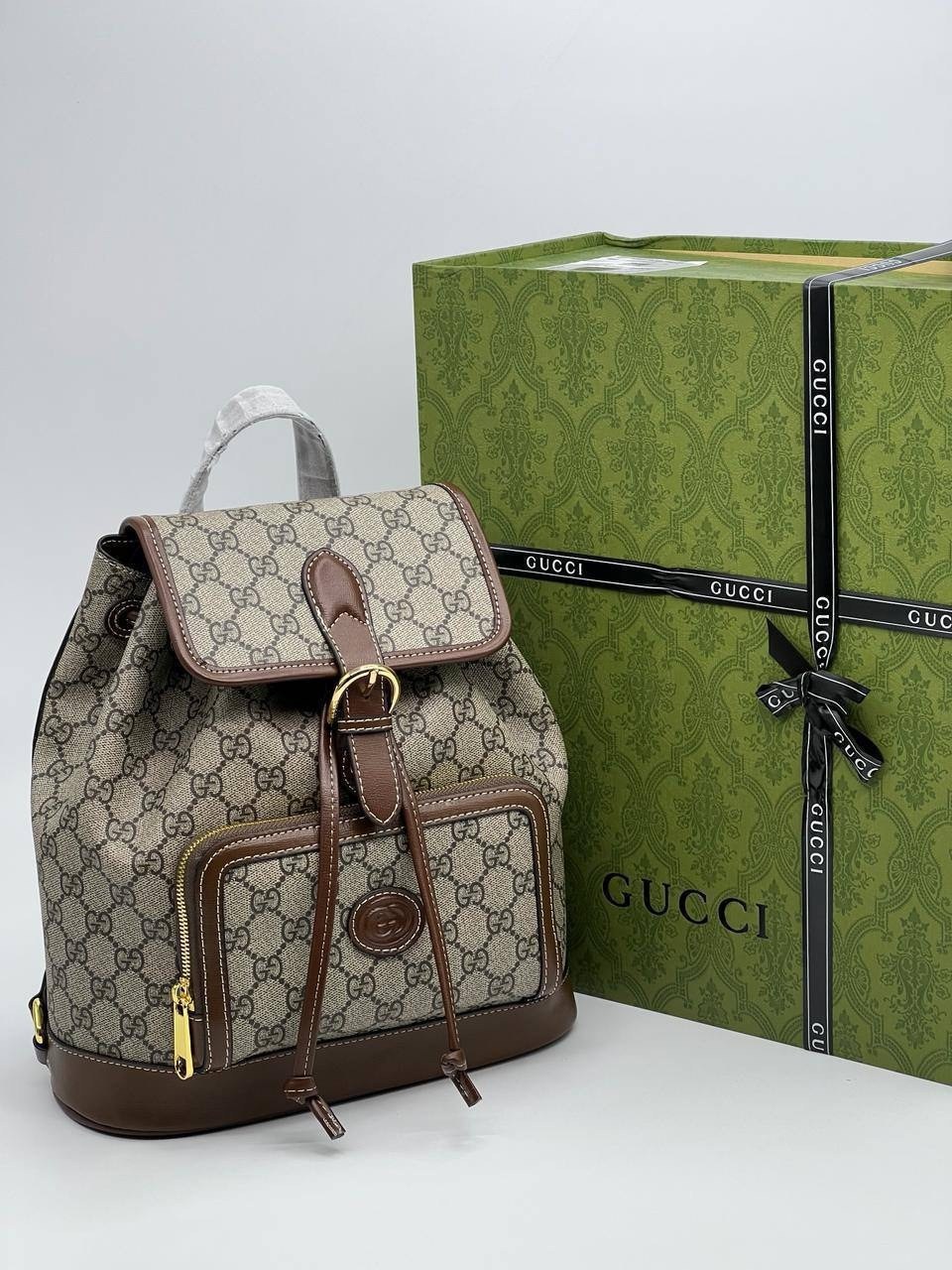 рюкзак gucci a123176 28/26/13 см коричнево-бежевый,рюкзак gucci,рюкзак gucci женский,женский коричневый рюкзак gg retro gucci,винтажный кожаный рюкзак gucci