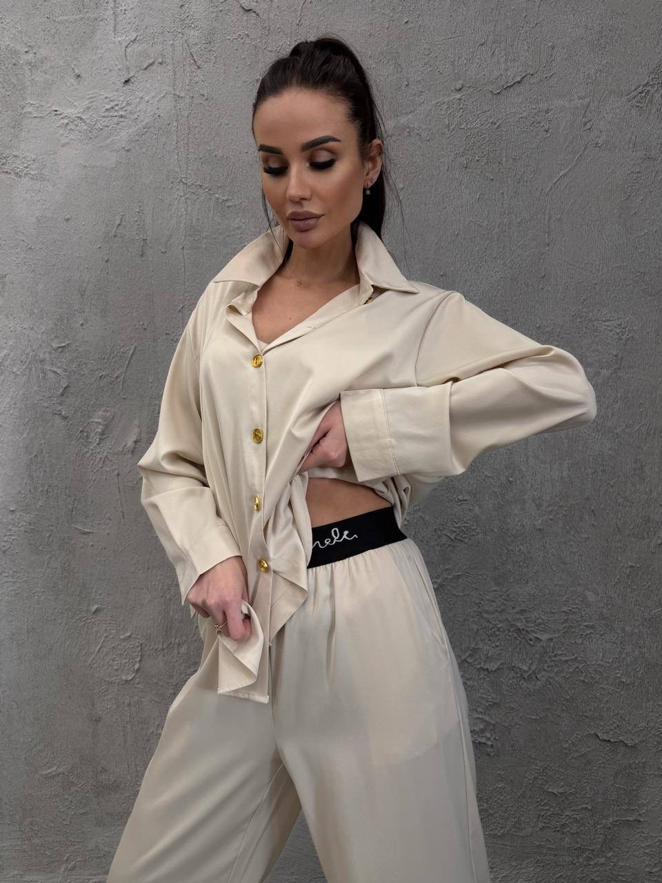 пижама женская,костюм бежевый,атласный костюм,женский костюм,костюм тройка женский