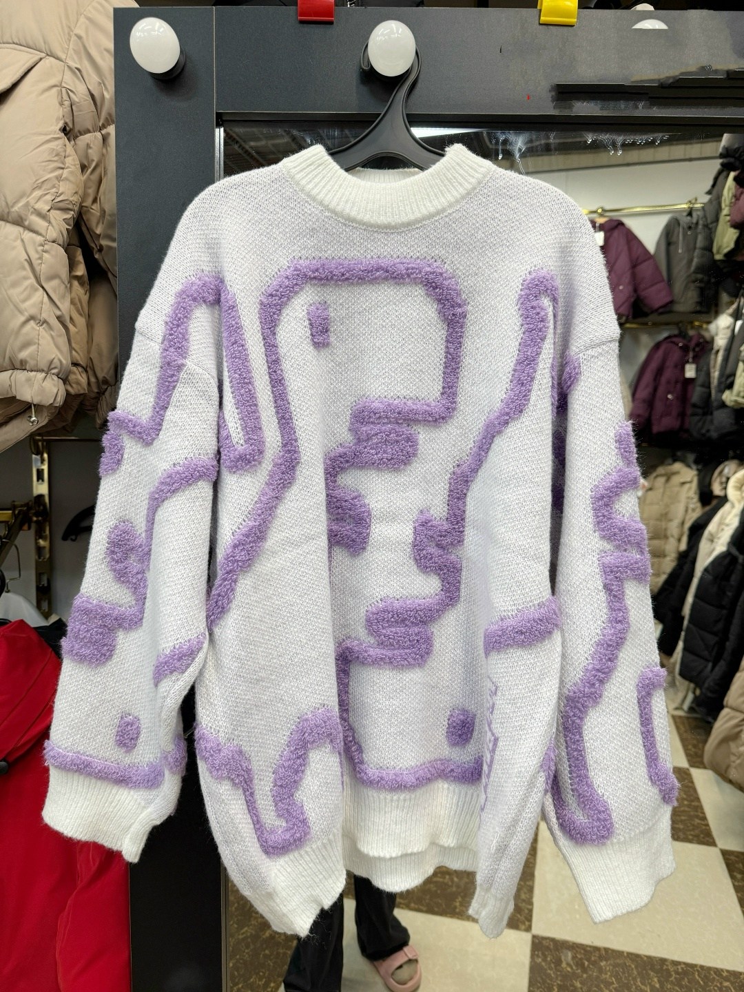 свитер женский оверсайз длинный вязаный с принтом,свитер с принтом,свитера женские,модные свитера,кофта женская